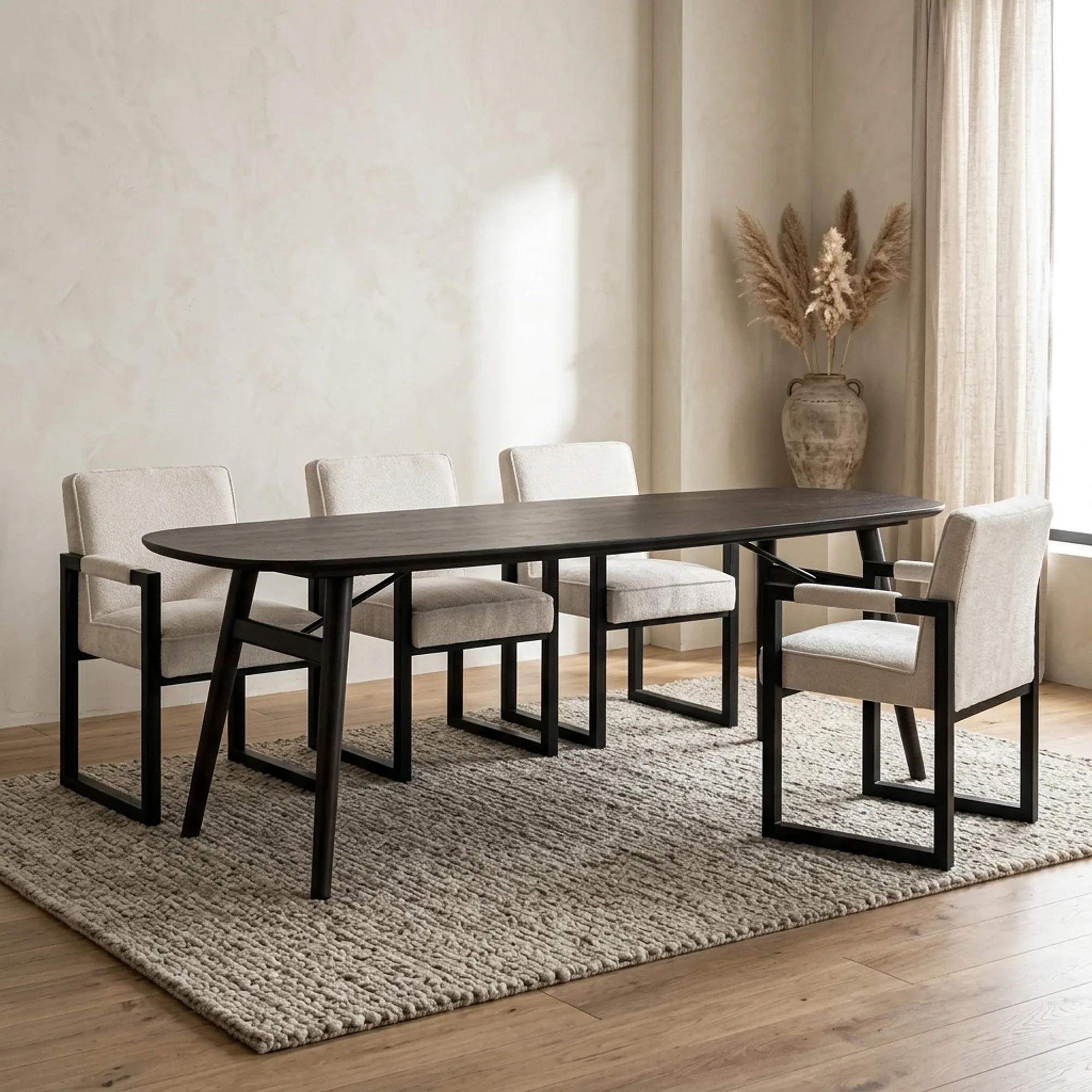 Aura Dining Table espresso Danish oval - Tower Living