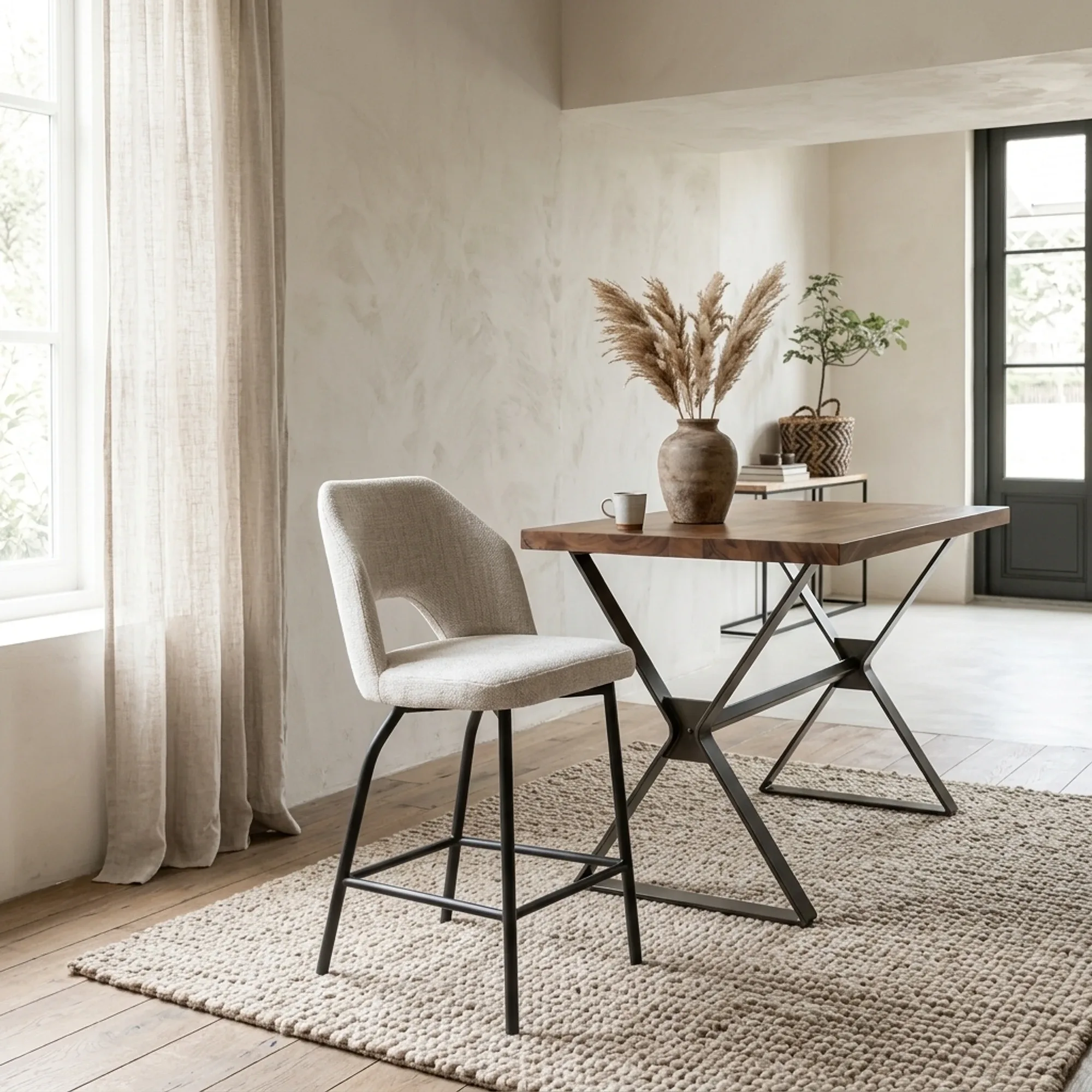 Bar Stool Bloom (Metal, Natural) - MUST Living