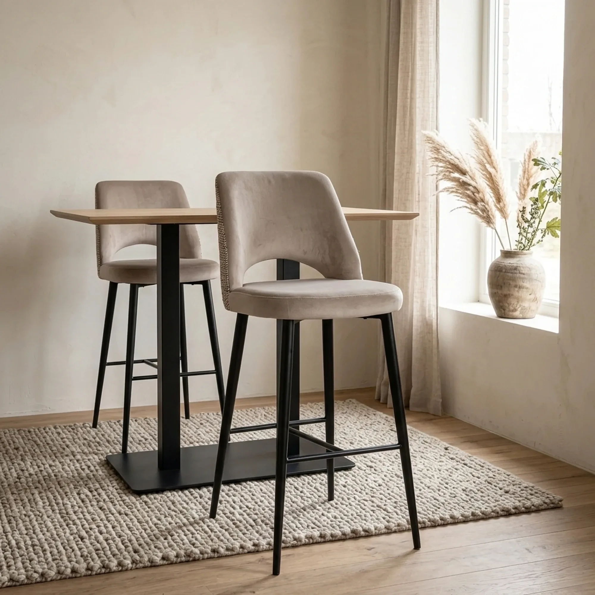 Barstoel Tabitha trendy nature brandvertragend - Richmond Interiors