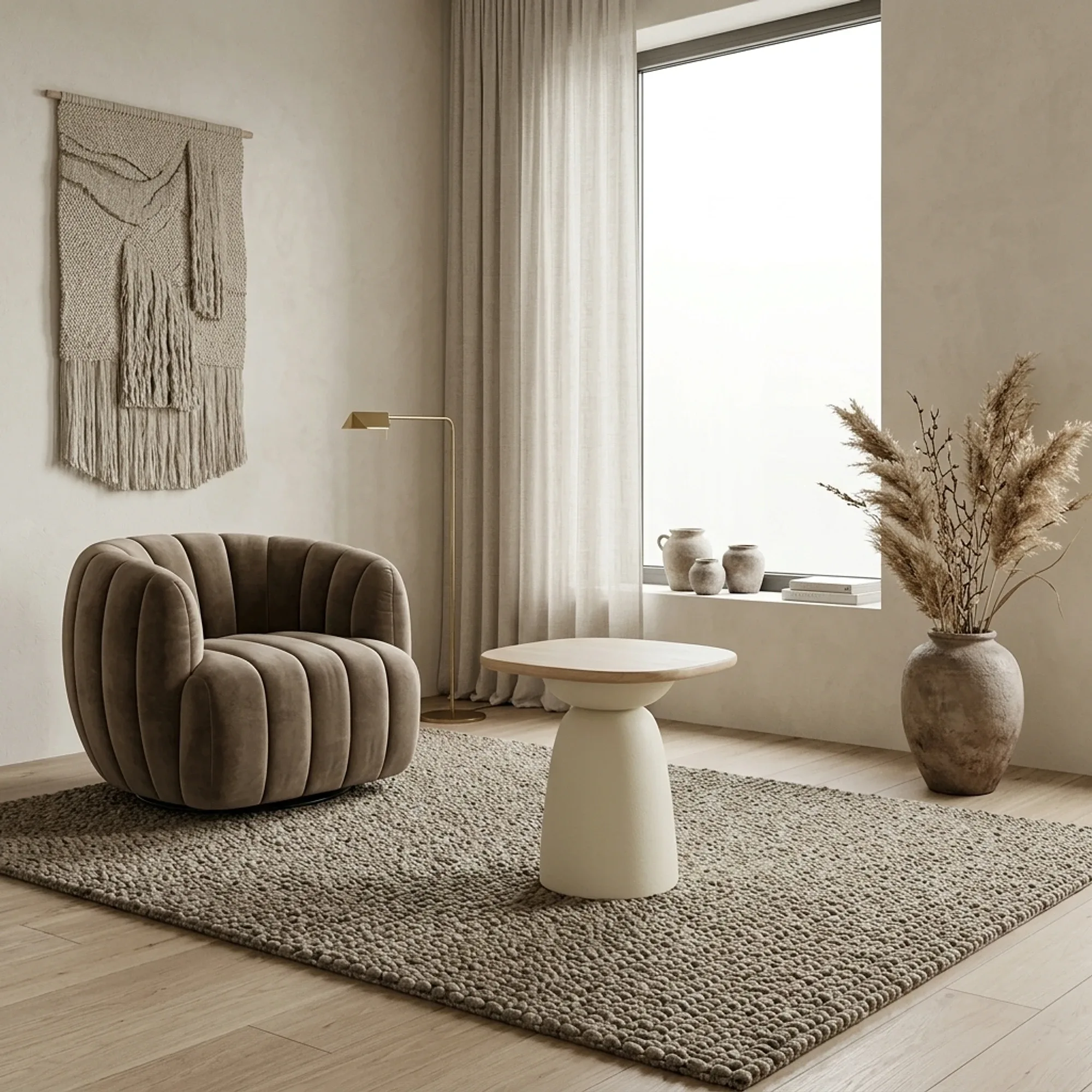 Bijzettafel Barza wit vierkant 45 cm - Tower Living