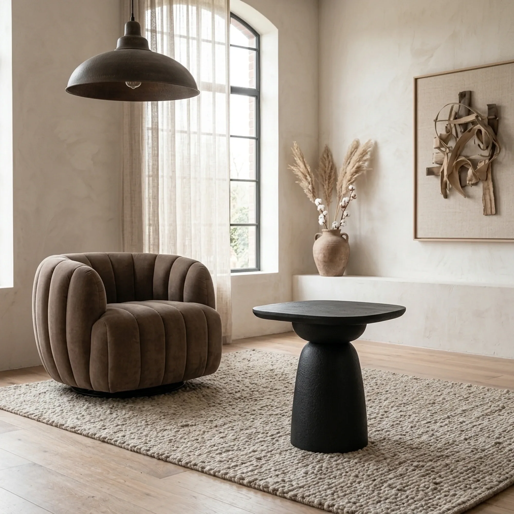 Bijzettafel Barza zwart vierkant 45 cm - Tower Living