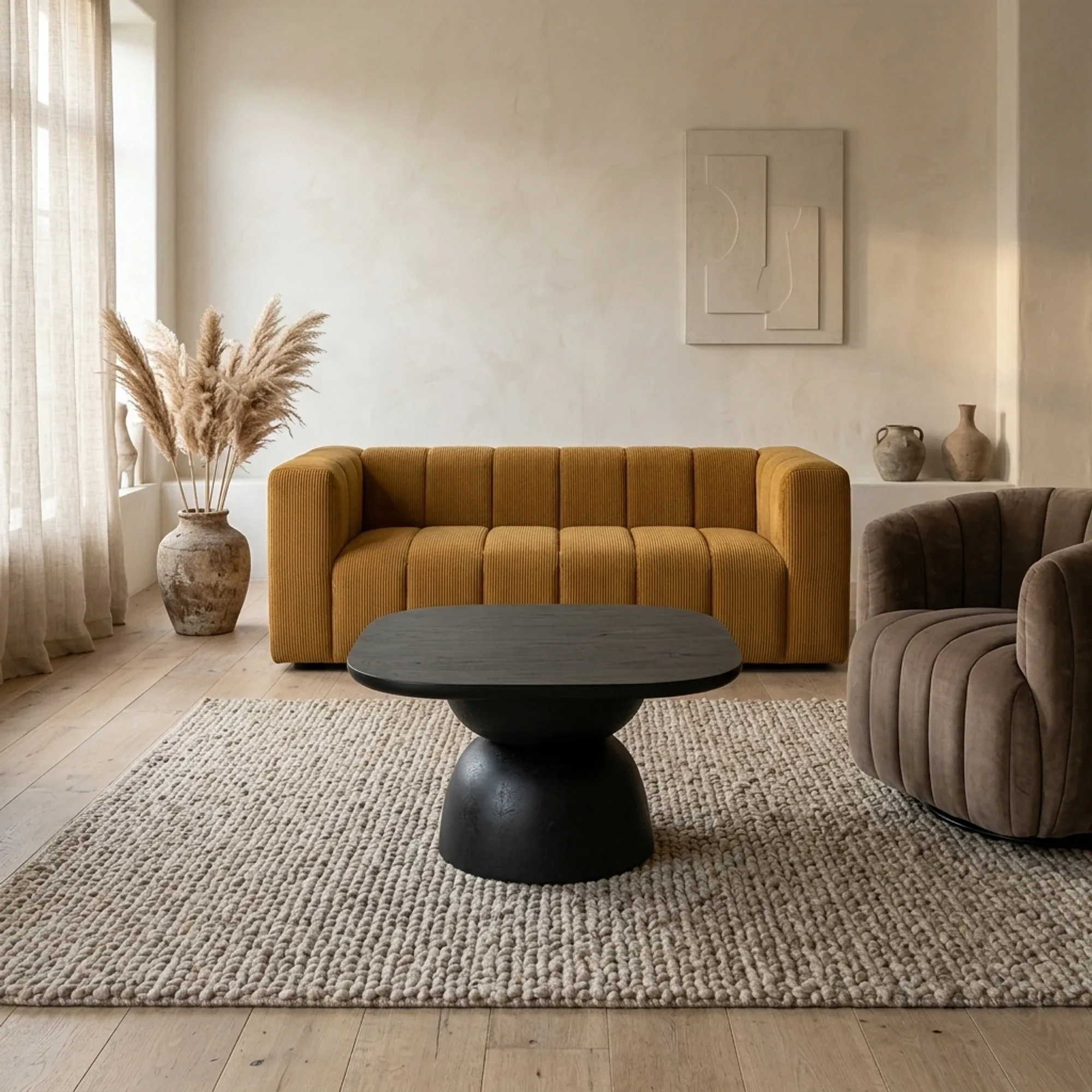 Salontafel Barza zwart vierkant 62 cm - Tower Living