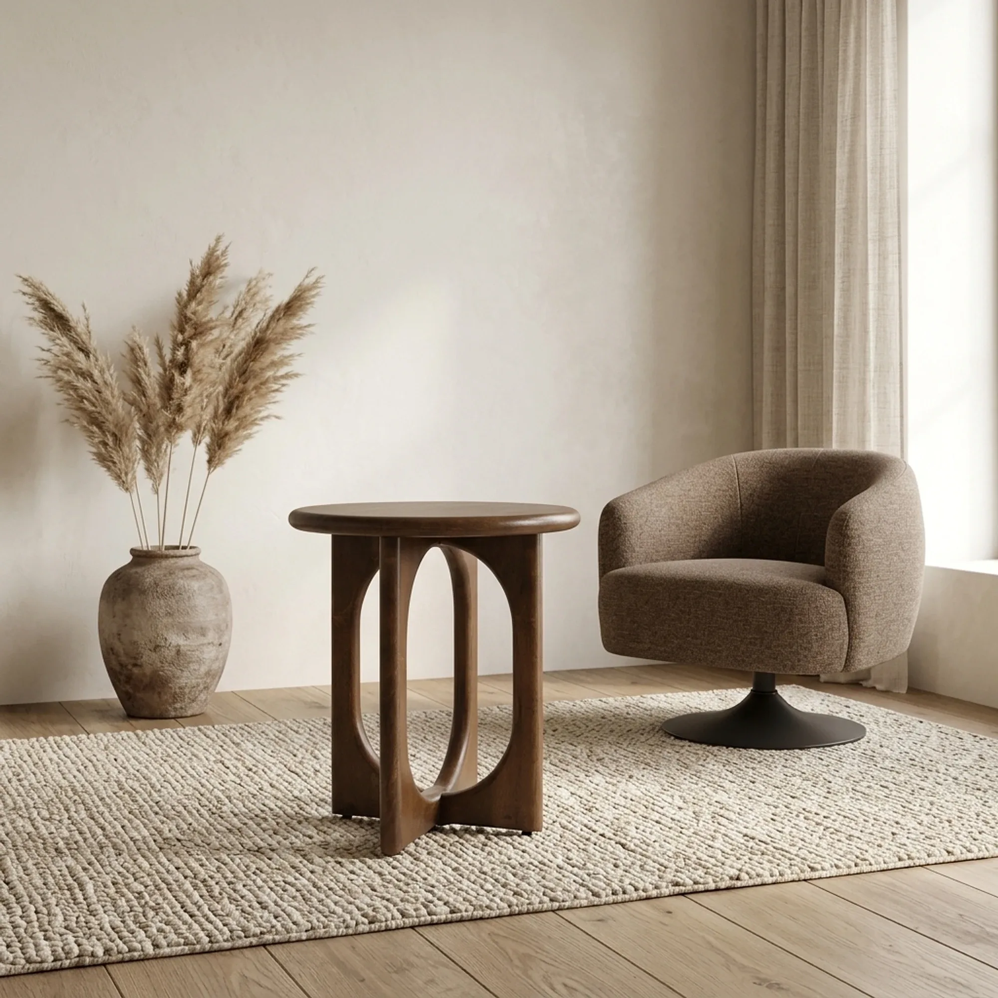 Side Table Ø50, Mango Brown Walnut, Zodiac Collection - My Sons