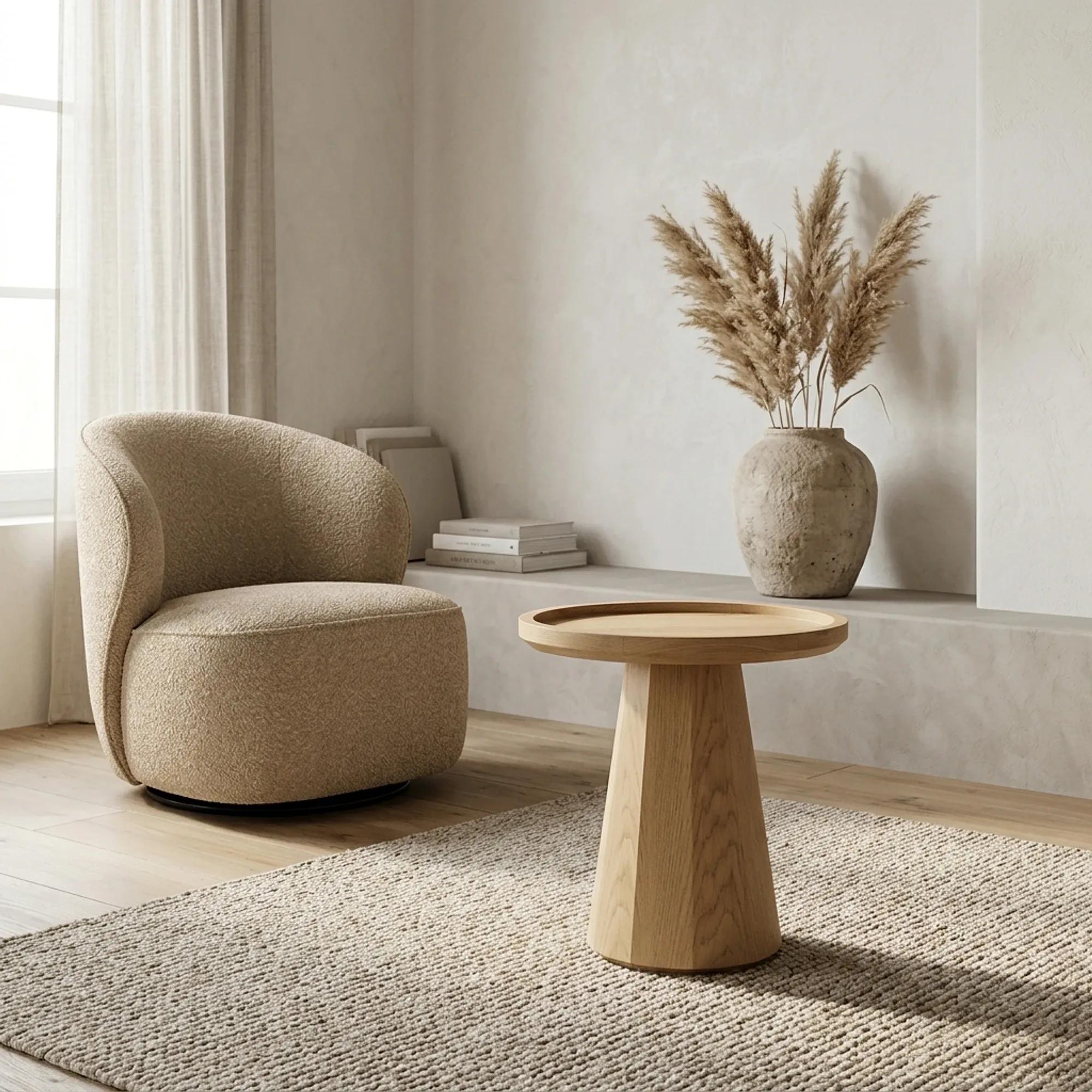 Leia Side Table 46x49 Oak Veneer - Eleonora