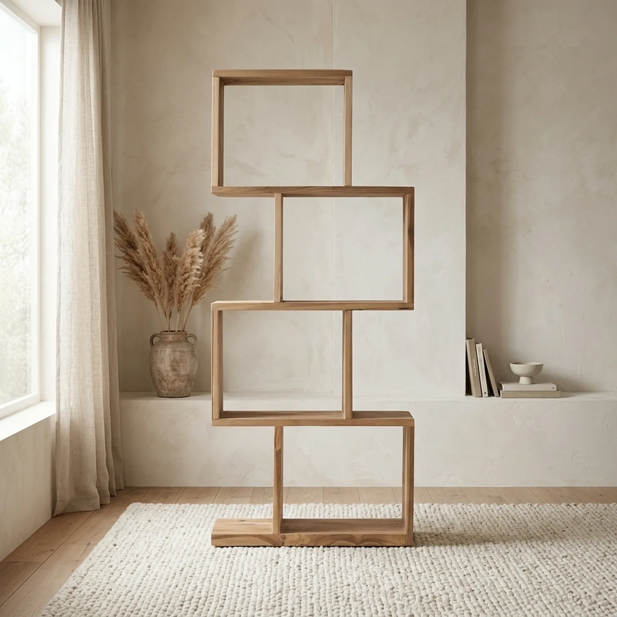 Bookcase Rack Tetris (Teak, Natural) - MUST Living
