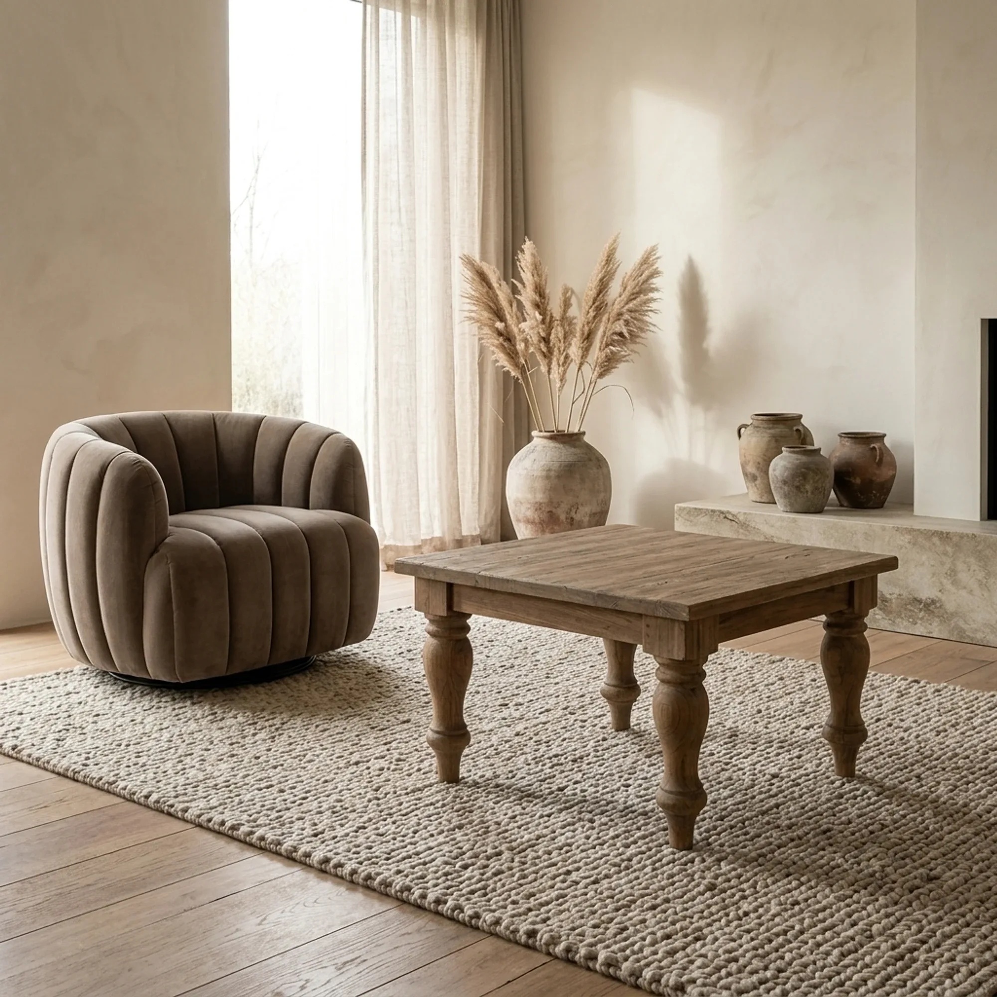 Bijzettafel Bologna bruin vierkant 60 cm - Tower Living