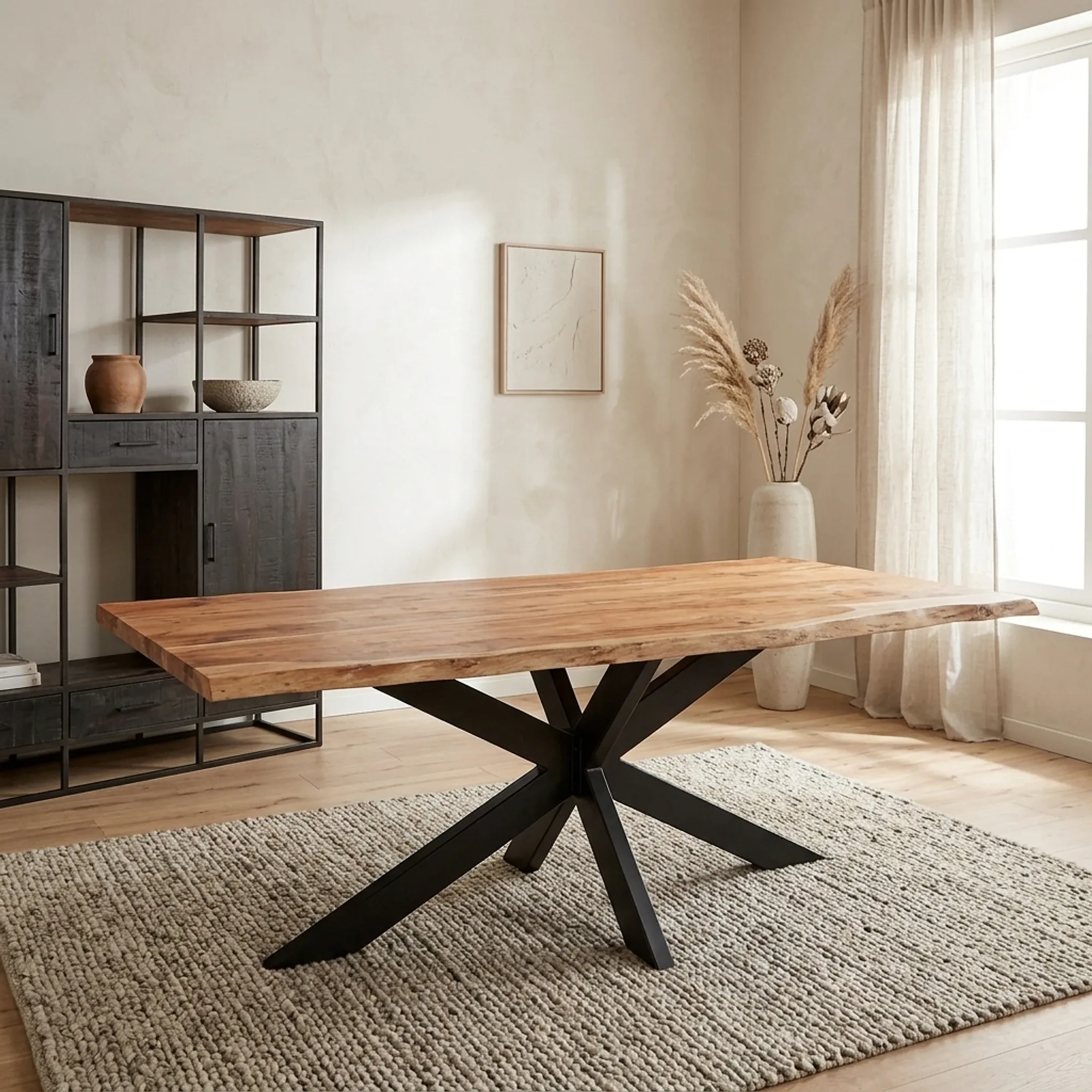 Boomstamtafel Live Edge Naturel Acaciahout 200 cm - Starfurn