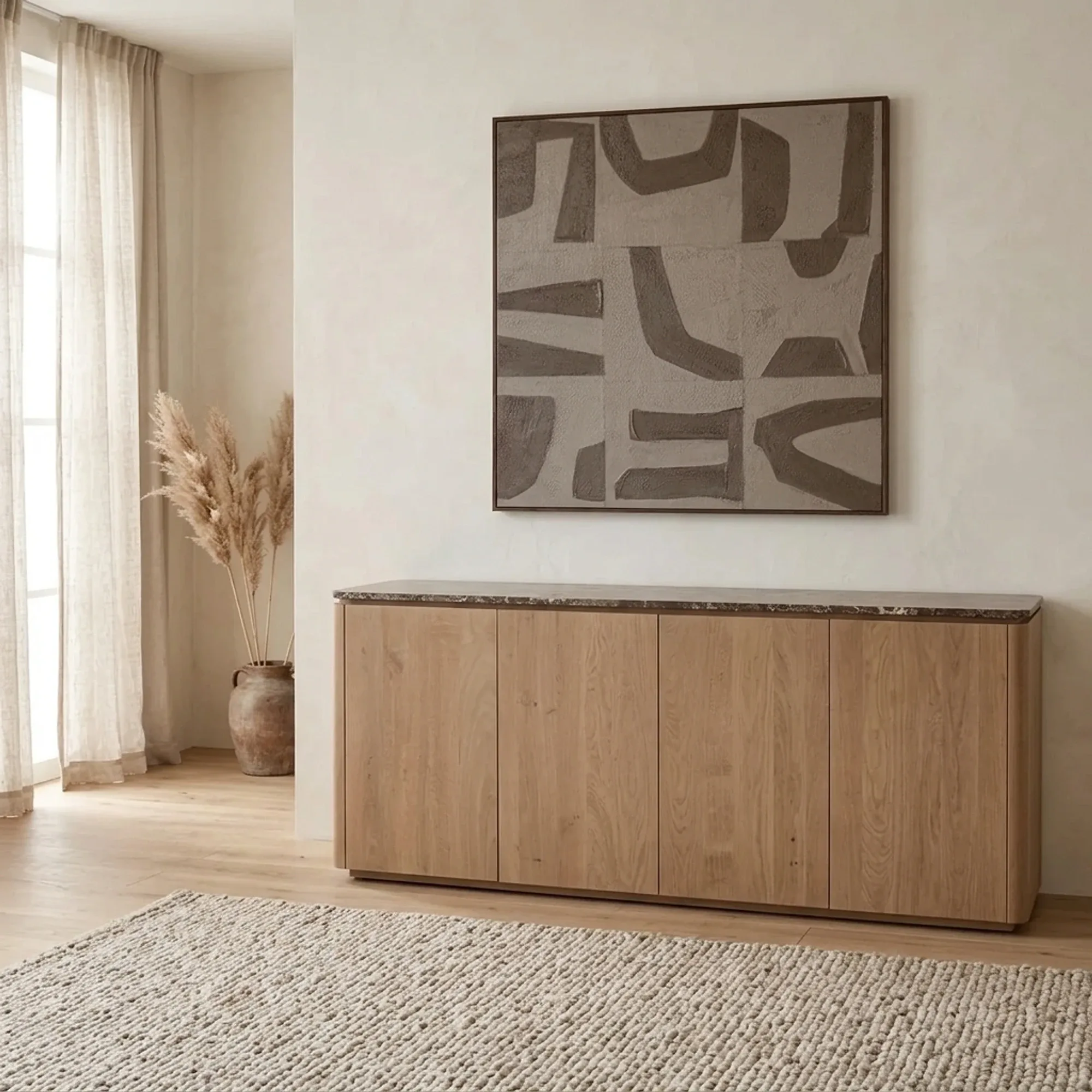Bovenblad Dressoir Dallas Bruin Marmer 165 cm