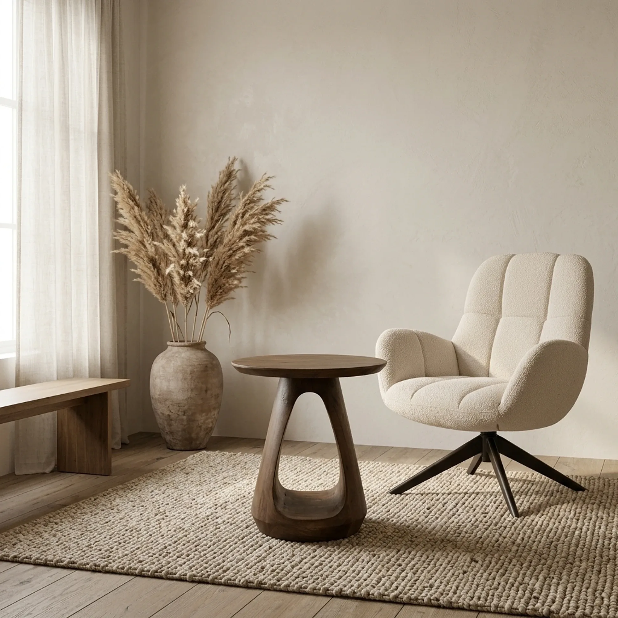 Side Table Bremen Ø50 H50 Mango Matt Walnut - My Sons