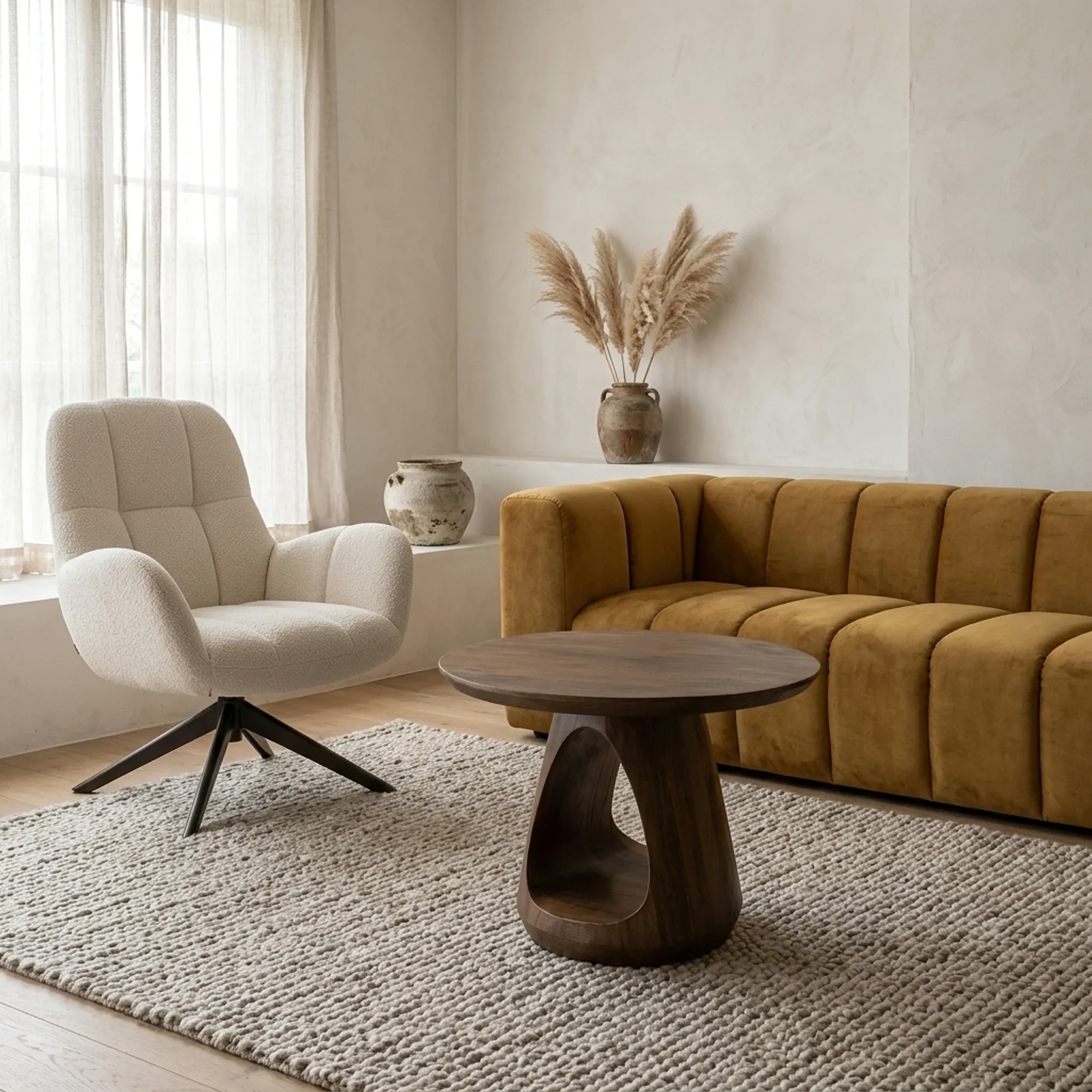 Coffee table Bremen Ø60 H45 Mango Matt Walnut - My Sons