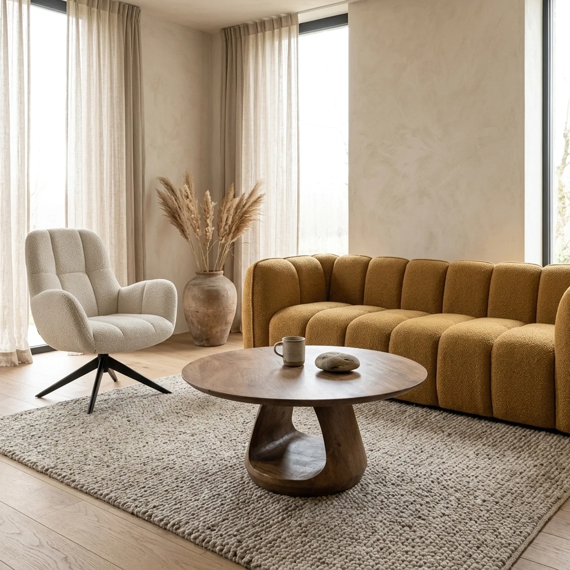 Couchtisch Bremen Ø90, H40, Mango Matt Walnut - My Sons