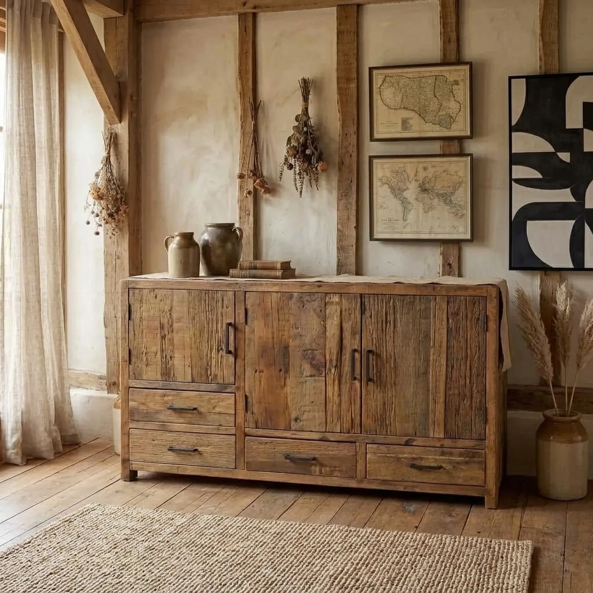 Dressoir Brent 160cm Oud hout