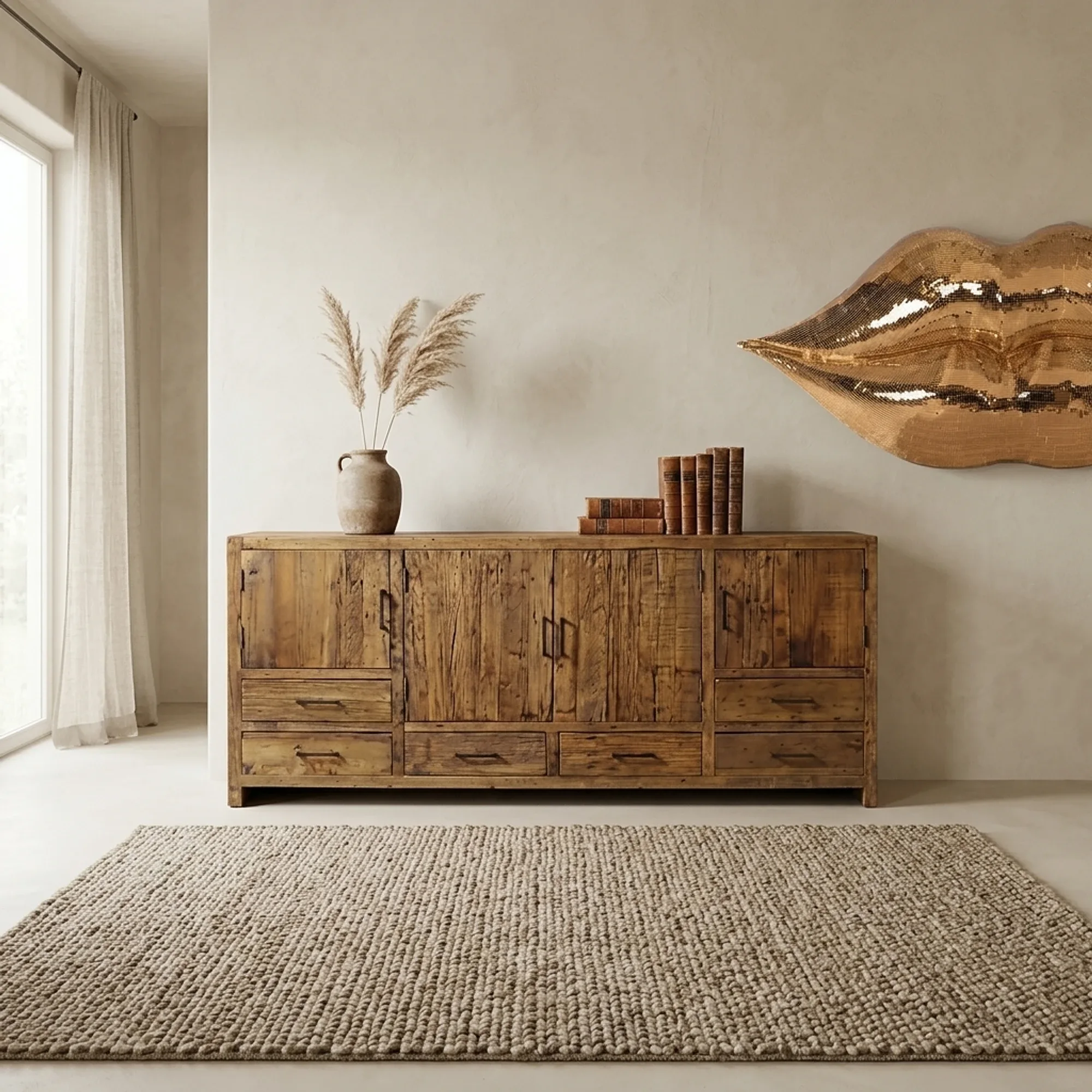 Dressoir Brent 200cm Oud hout