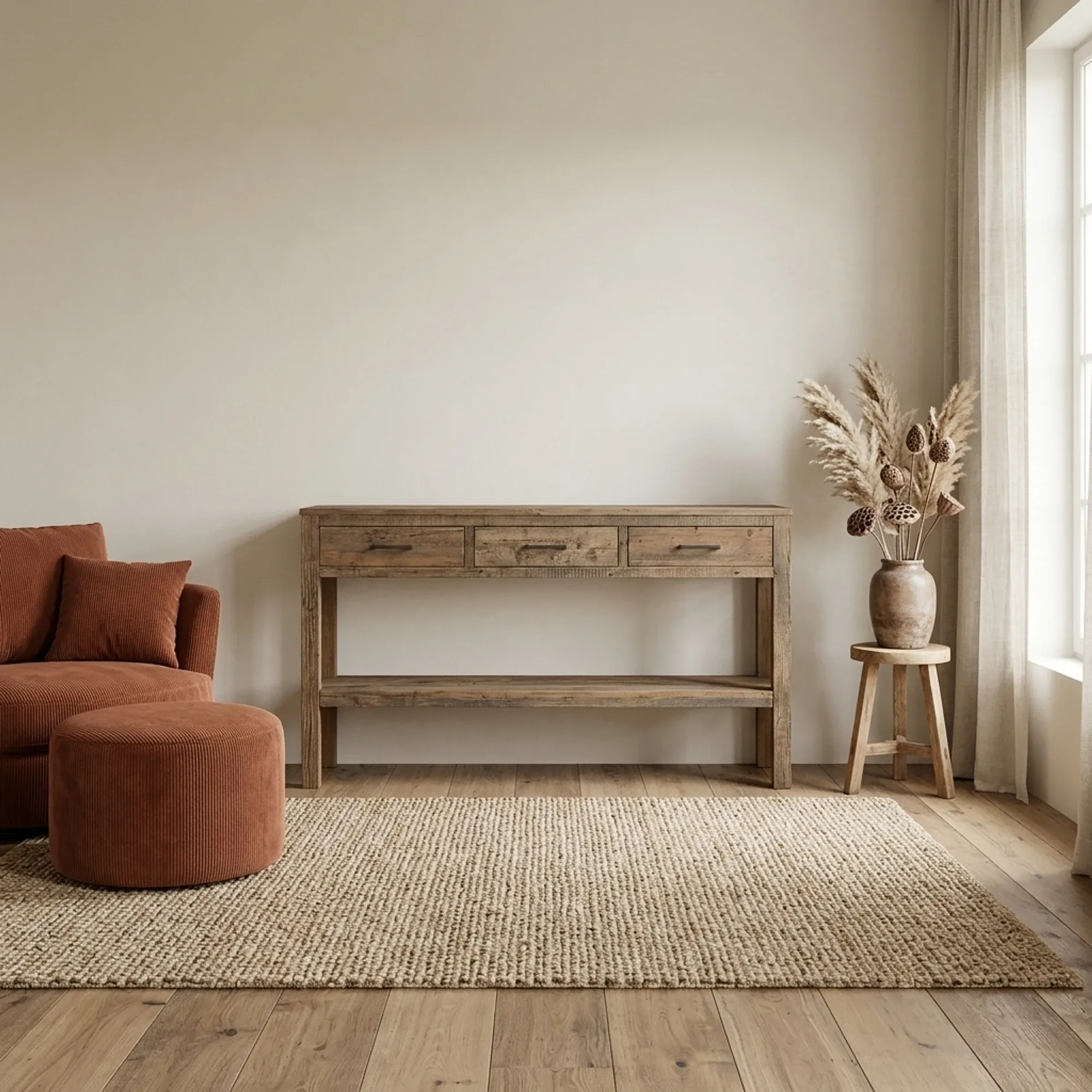 Sidetable Brent 150cm Oud hout