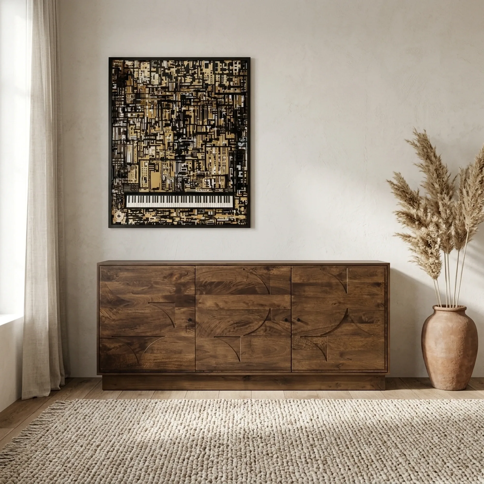 Sideboard 180 with 3 doors, Mango Brown Walnut - My Sons