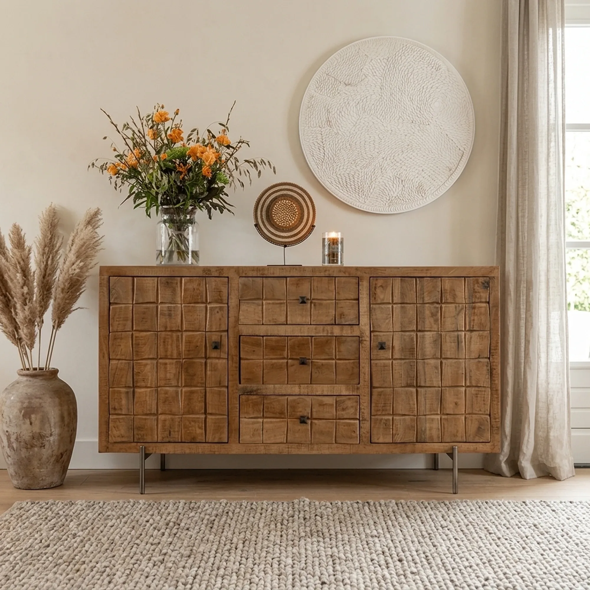 Sideboard Brandy Natur Mangoholz 160 cm - Starfurn