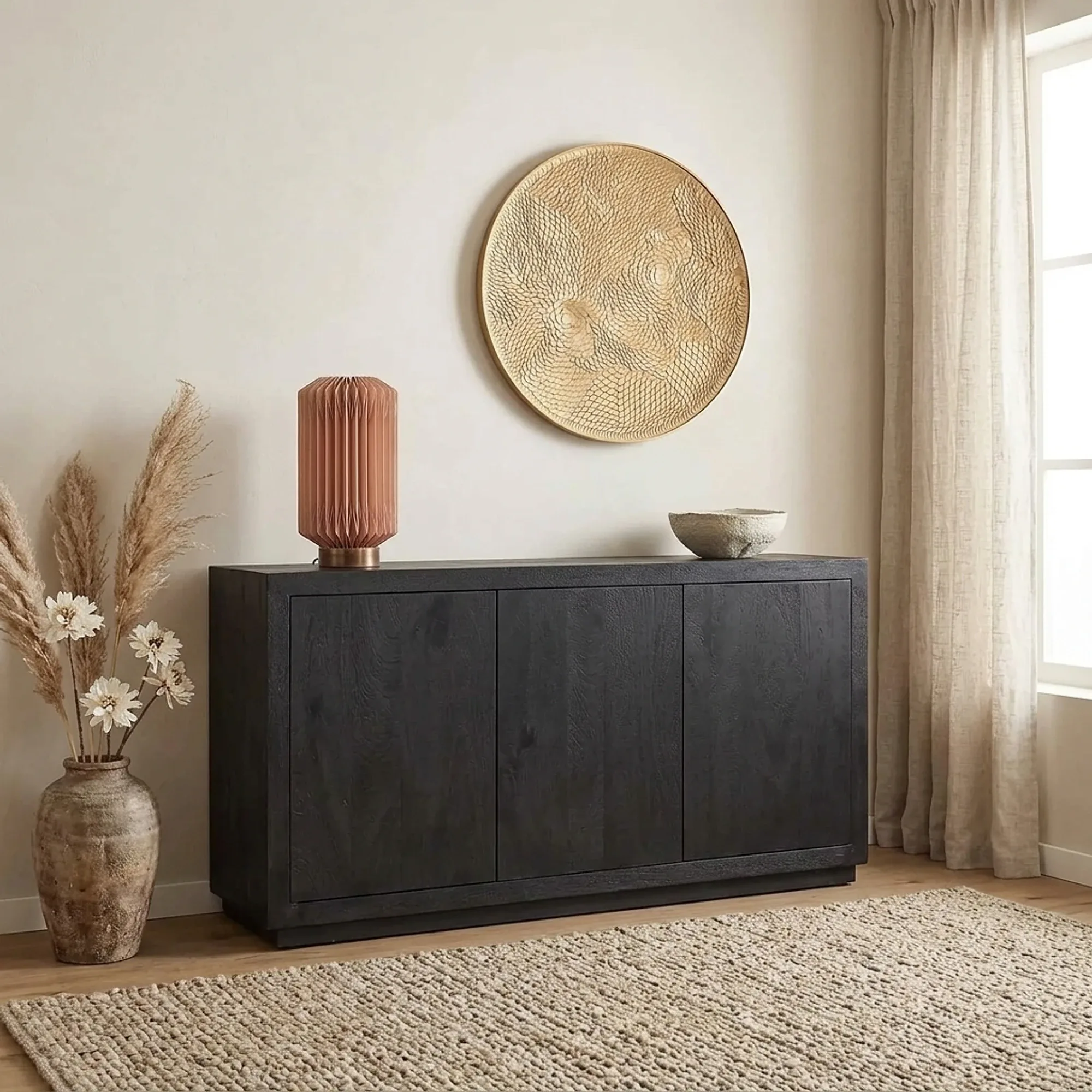 Dressoir Brussel Zwart Mangohout 150 cm - Starfurn