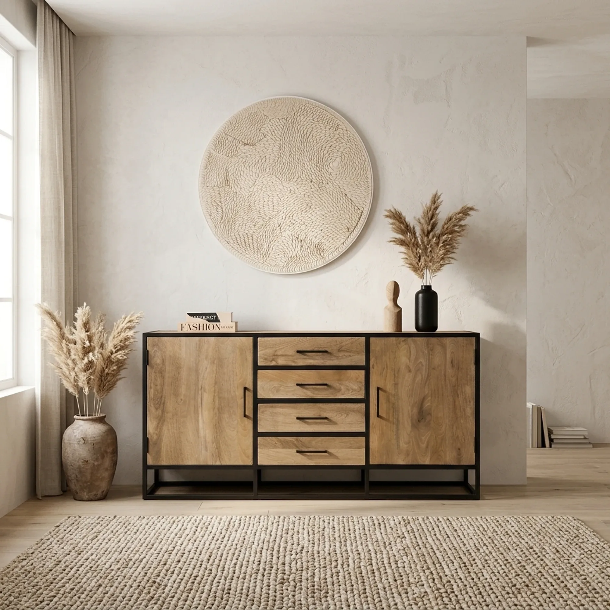 Kommode Dakota Natur Mangoholz 165 cm - Starfurn