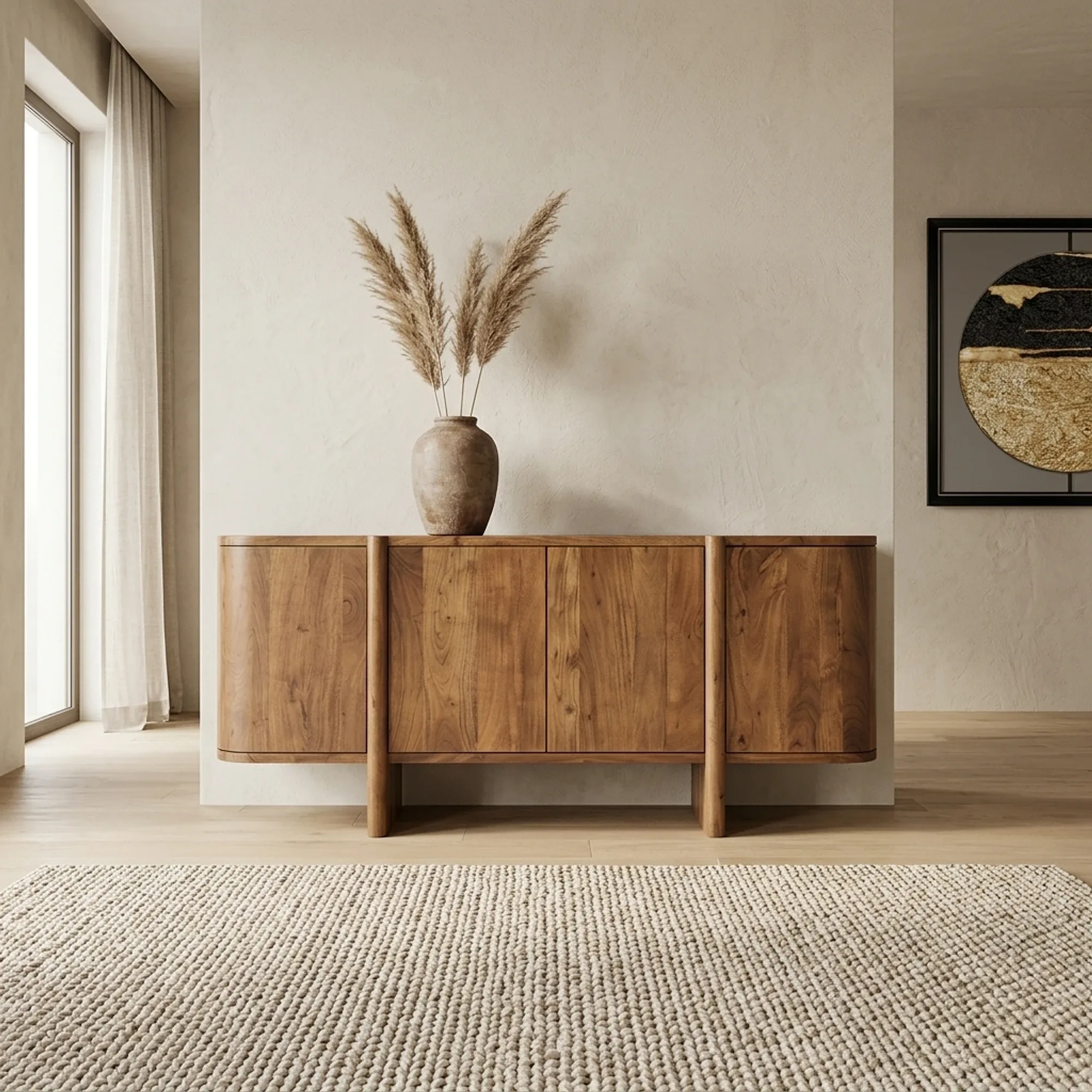 Sideboard Julian 4 doors Acacia Wood - Eleonora