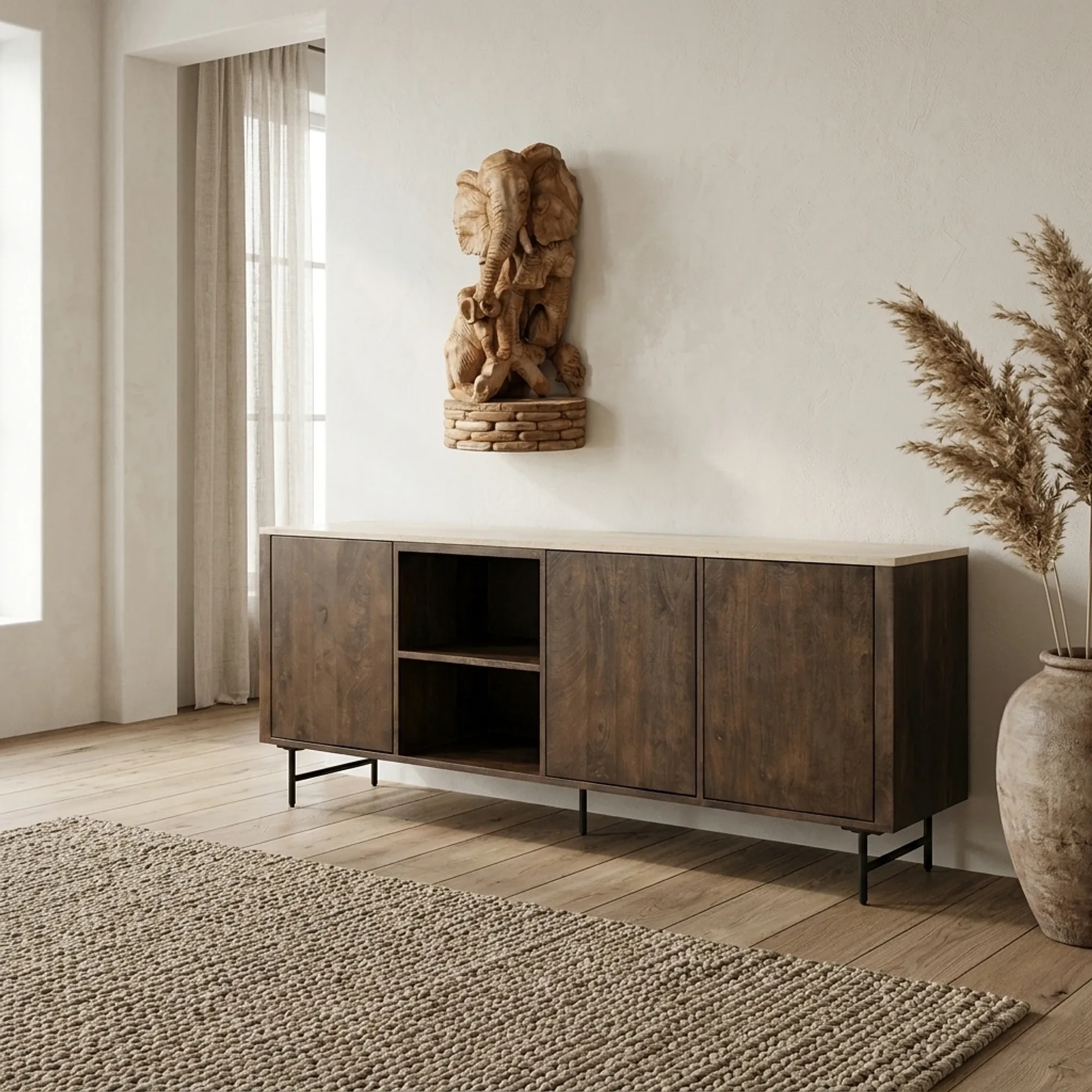 Lio Sideboard 3 doors Mango Wood - Eleonora