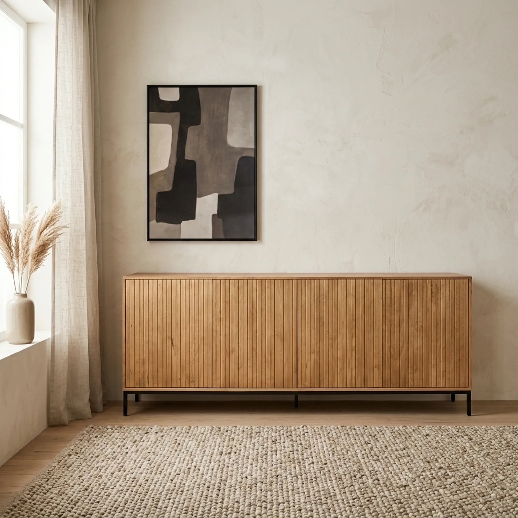 Sideboard Madison Natural Mango Wood 210 cm - Starfurn