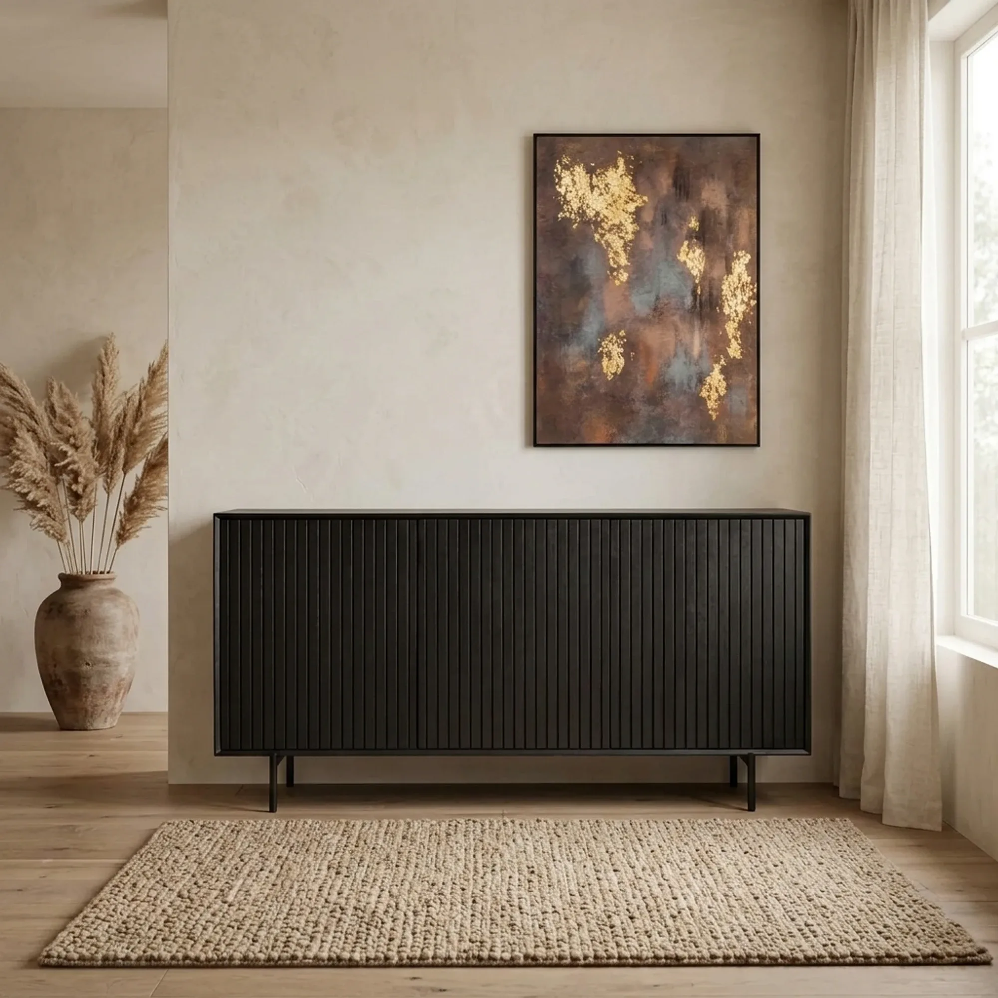 Dressoir Madison Zwart Mangohout 165 cm - Starfurn