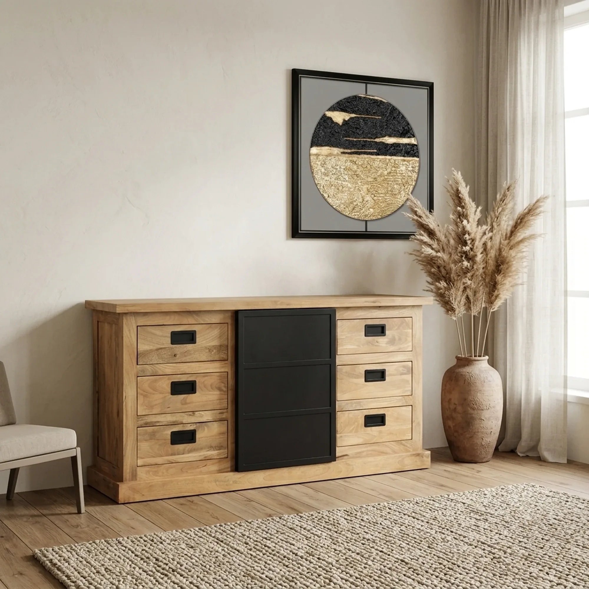 Sideboard Noa Natur Mangoholz 160 cm - Starfurn
