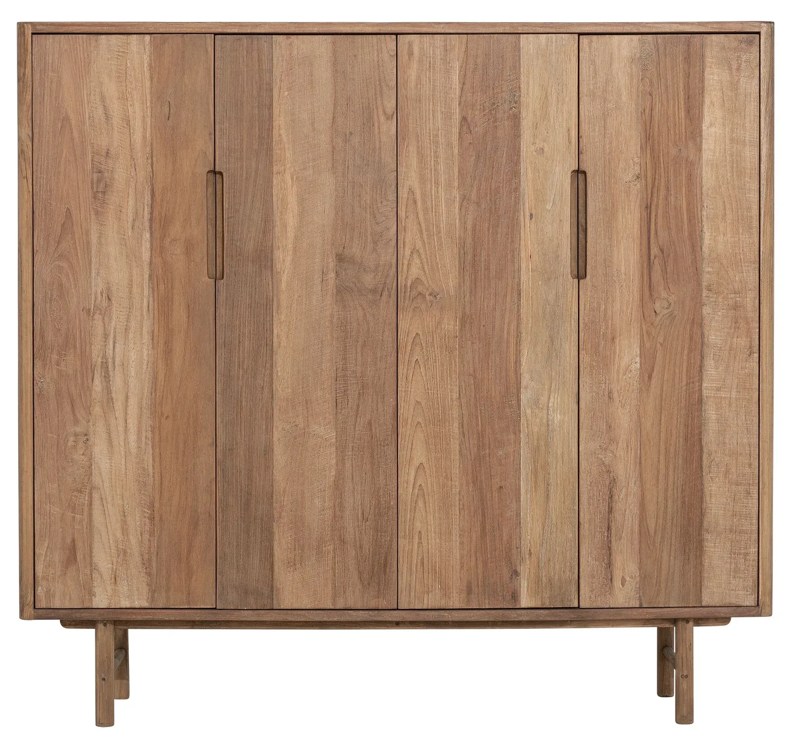 Kast Bliss laag met vier deuren en twee verticale handgrepen op een witte achtergrond - DTP Home
