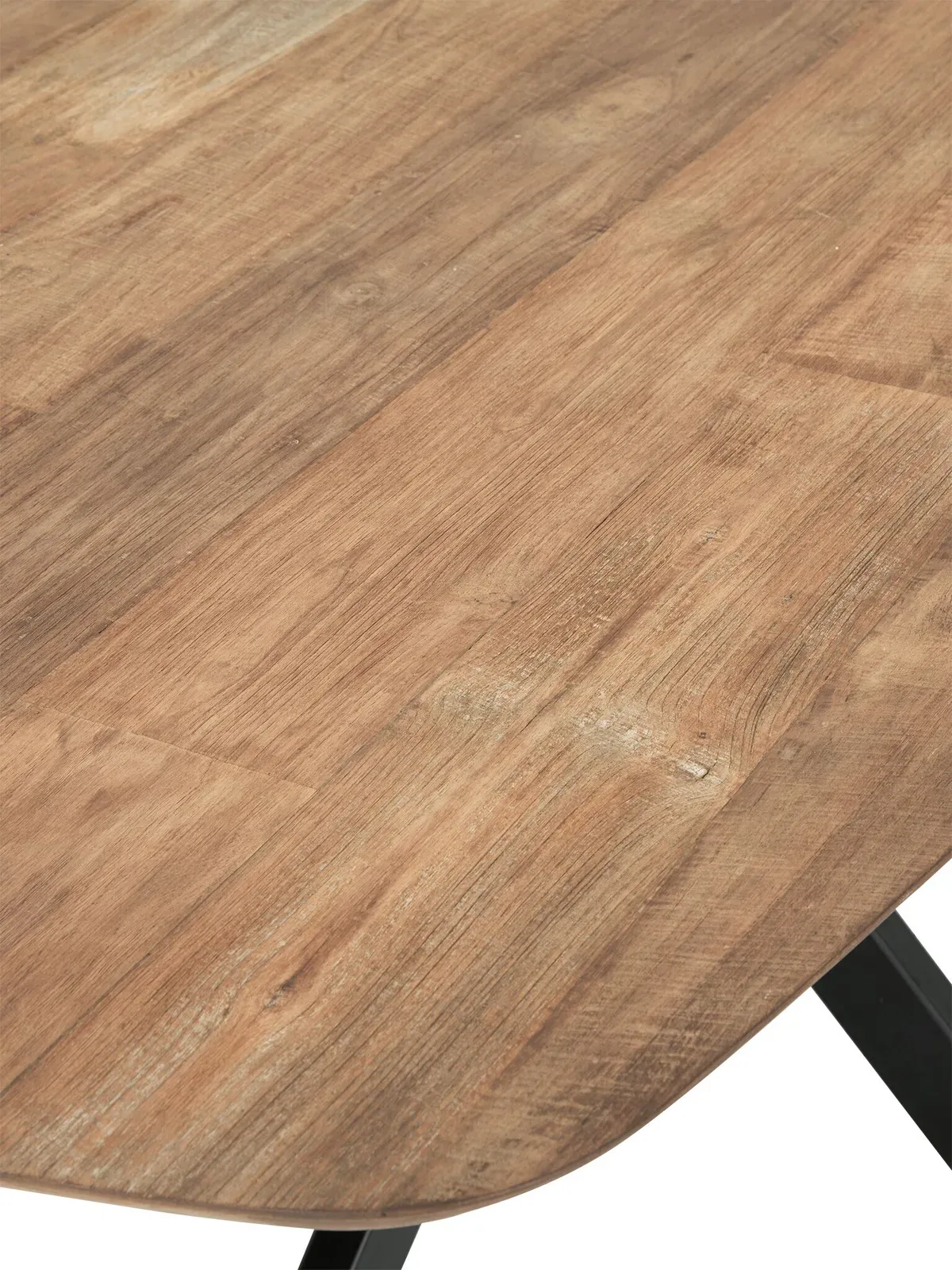 Nahaufnahme der Holzplatte des Esstisch Evo Dänisches Oval, mit Blick auf Maserung und Textur - DTP Home