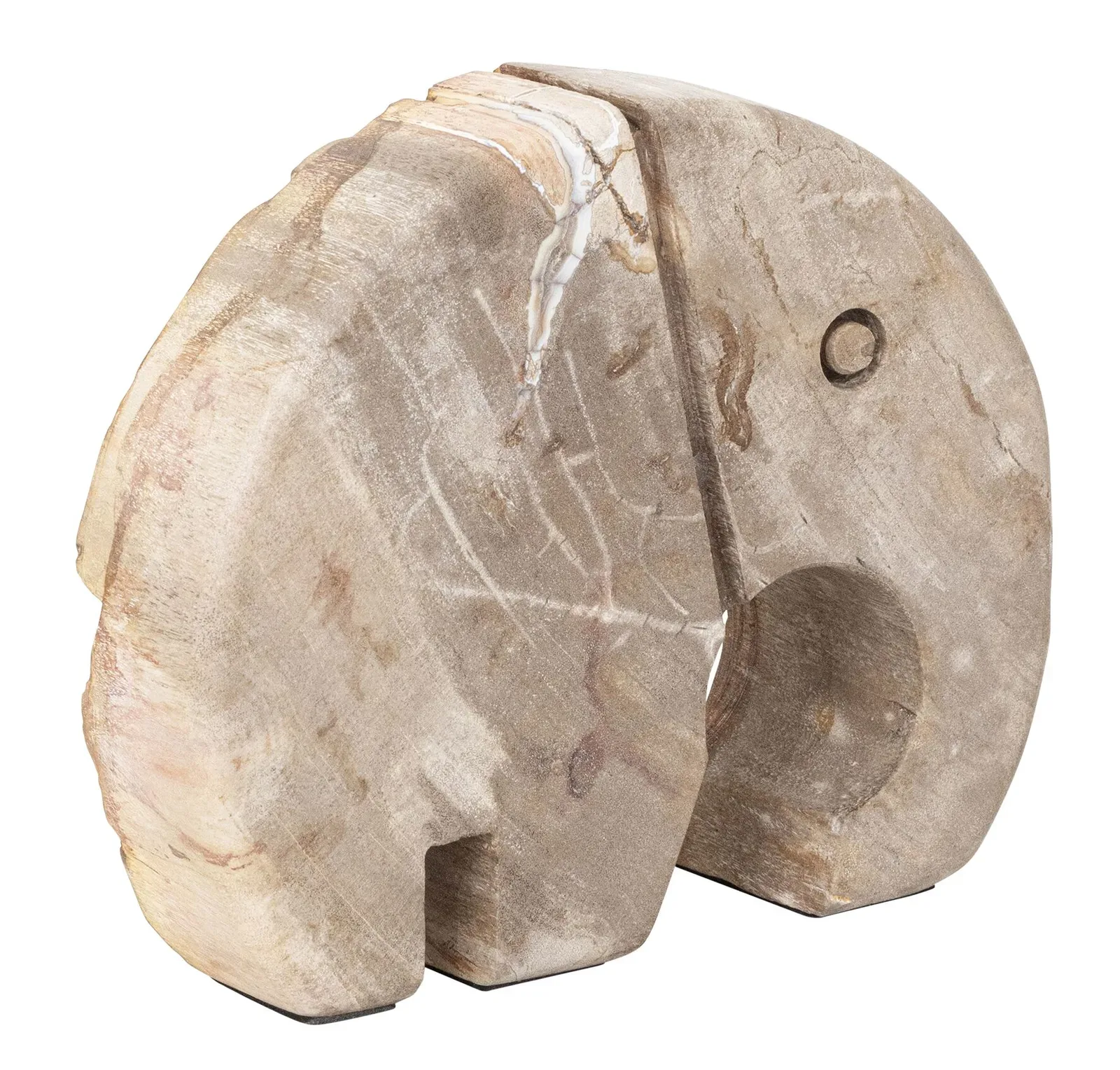 Schilderij Elephant small, een abstracte olifant gemaakt van twee stukken steen op een witte achtergrond - MUST Living