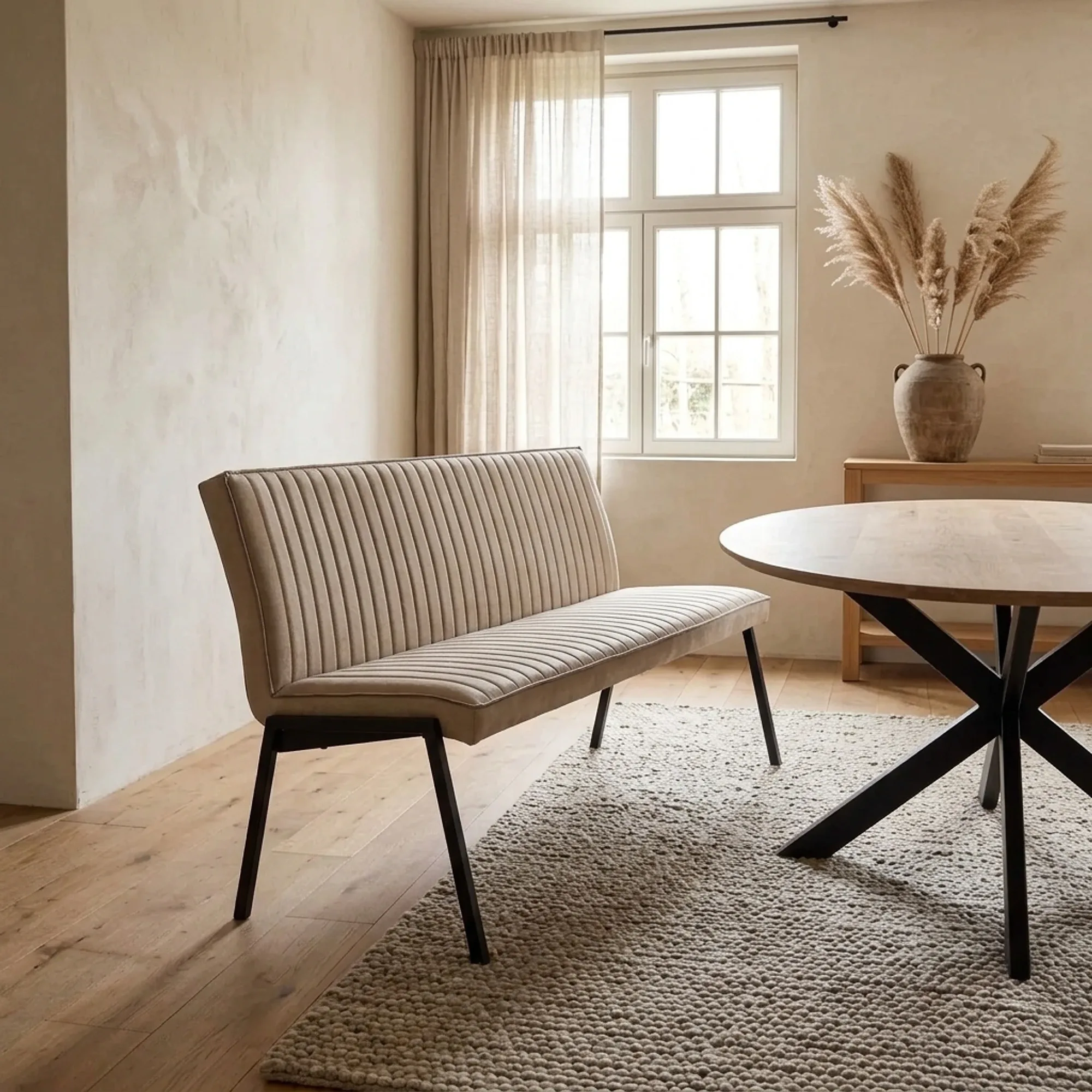 Eetkamerbank Tivoli Bull | 185 cm | Beige