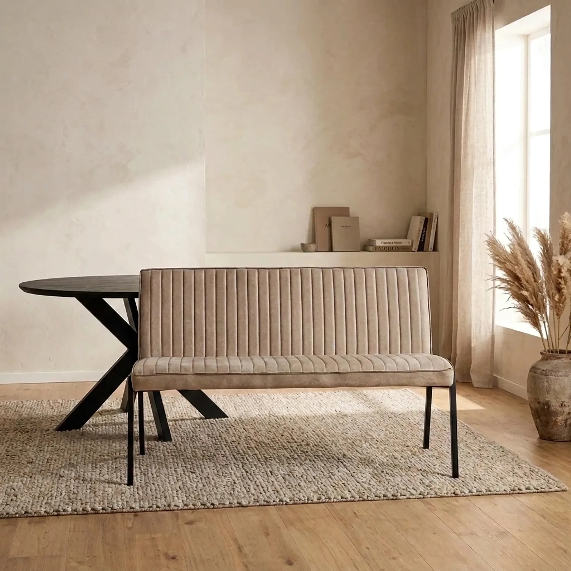 Eetkamerbank Tivoli Bull | 155 cm | Beige