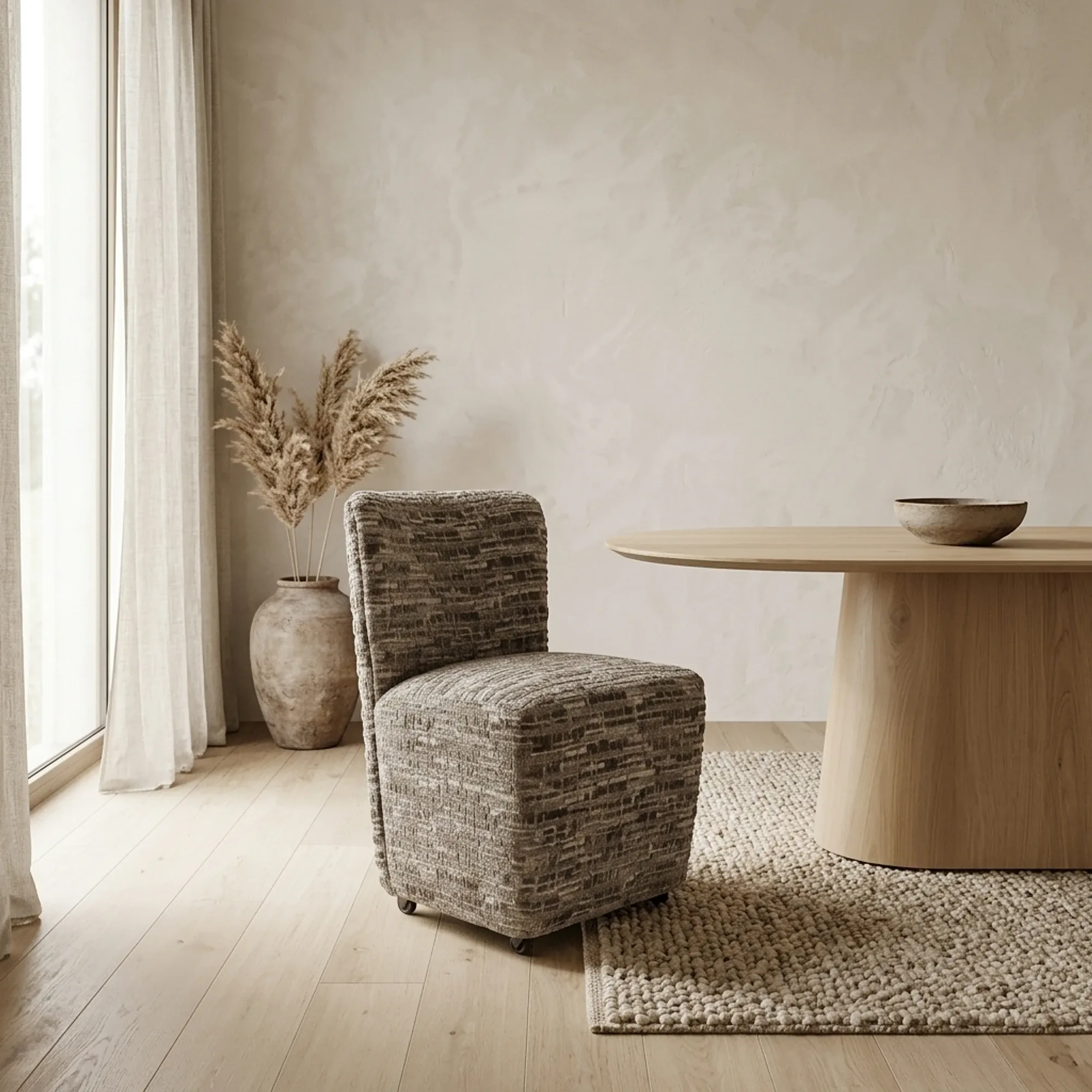 Esszimmerstuhl Lorain greige auf Rollen - Richmond Interiors