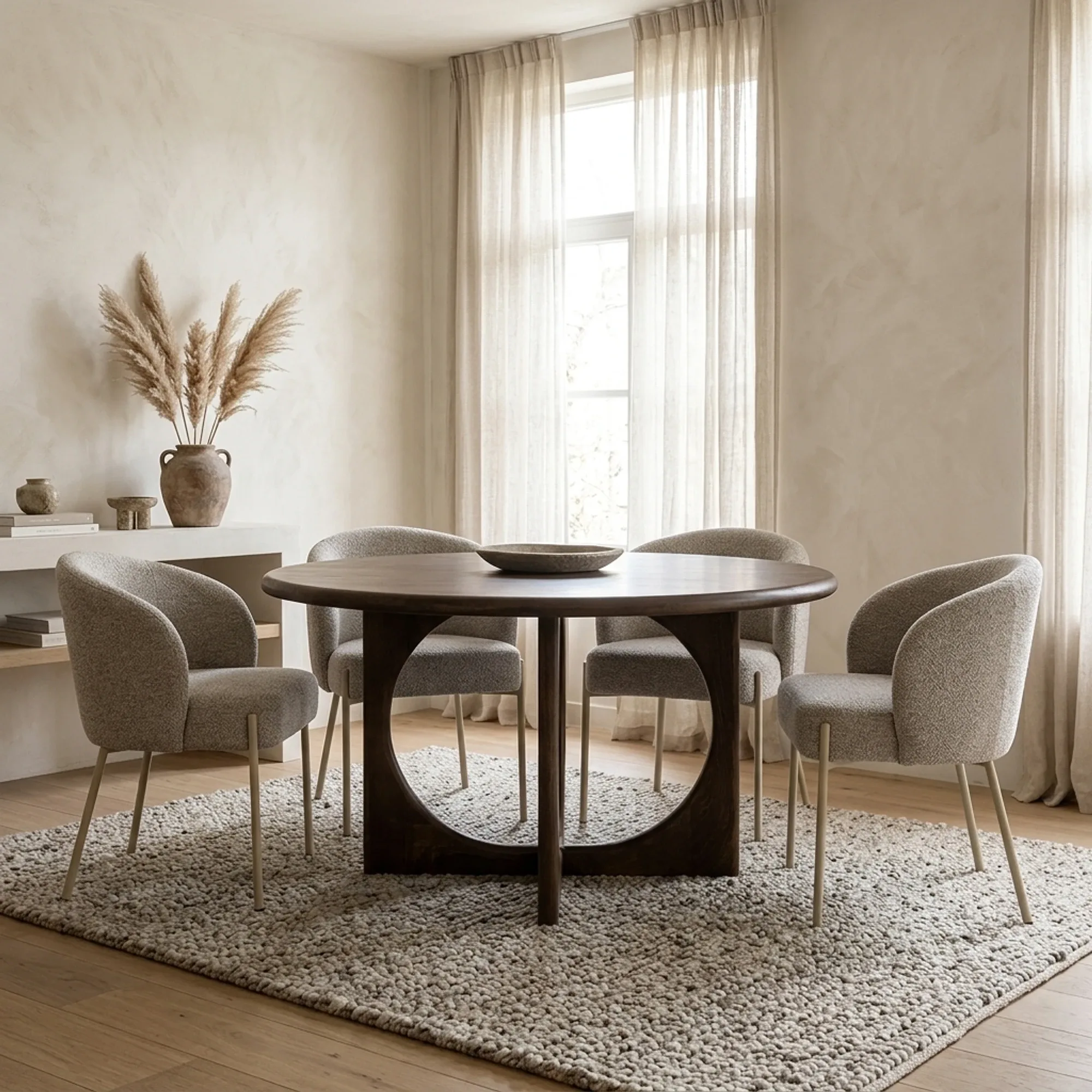 Dining Table Ø130, Mango Brown Walnut, Zodiac Collection - My Sons