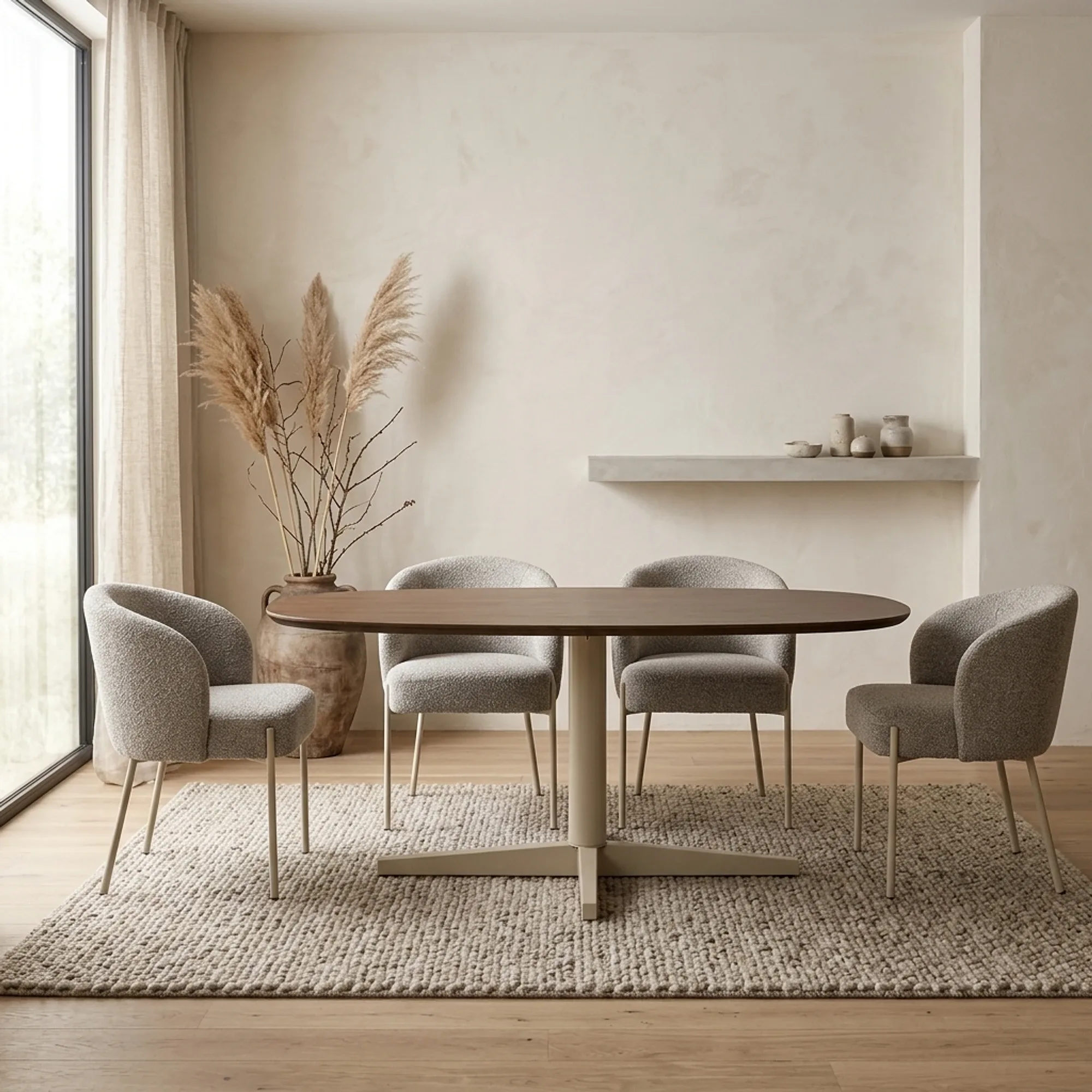 Dining table 160, organic, leg Beige, Mango Brown Walnut - My Sons