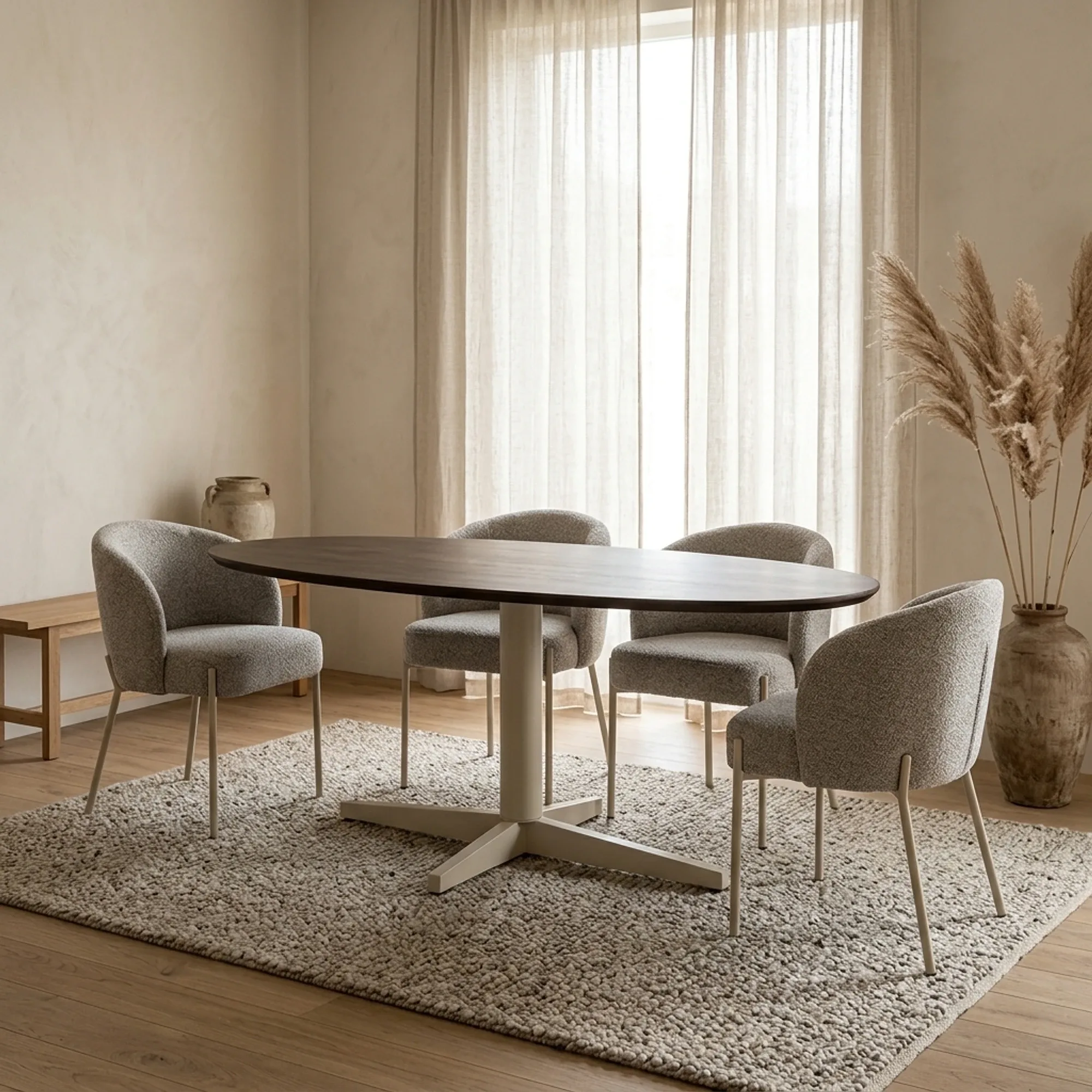 Dining table 190, organic, leg Beige, Mango Brown Walnut - My Sons