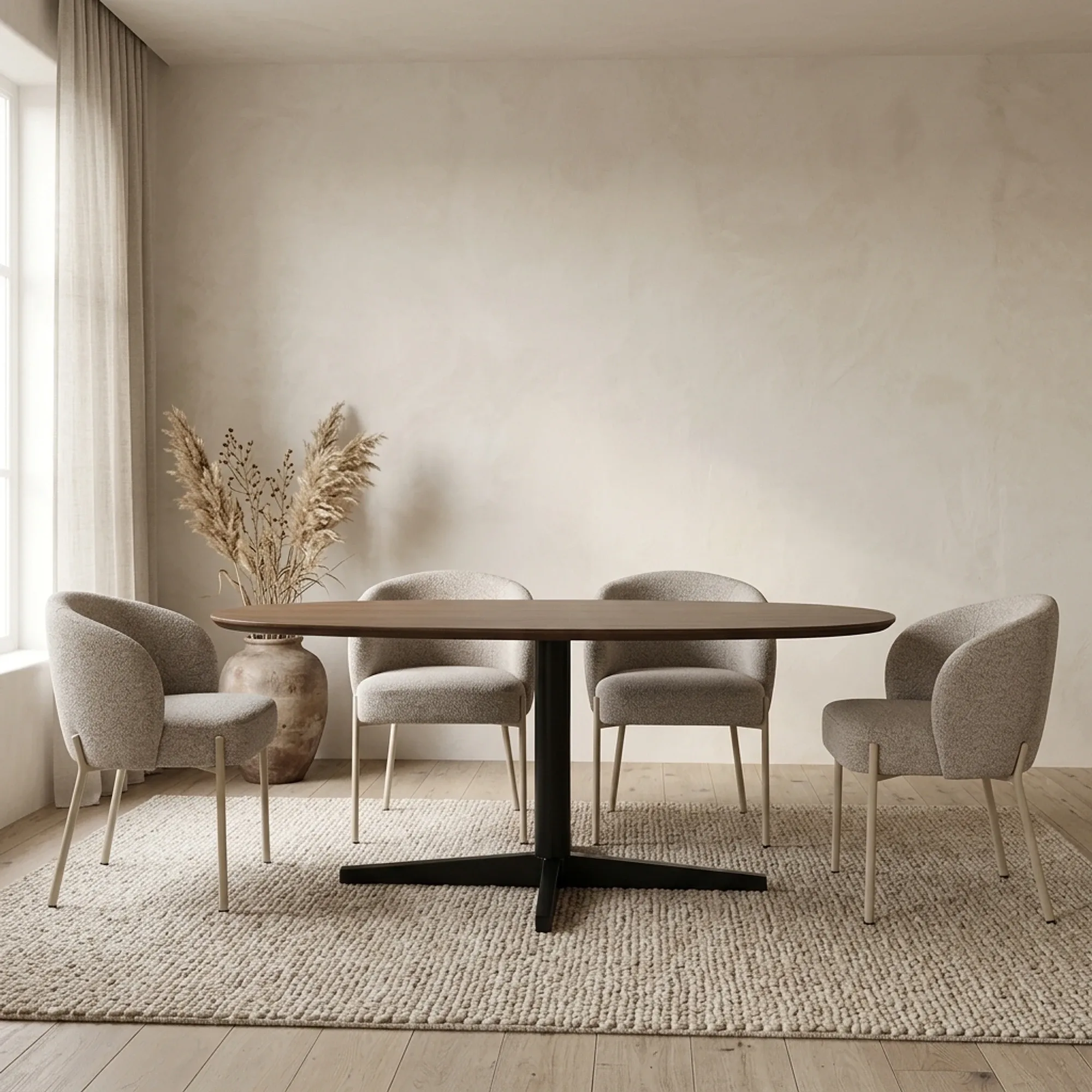 Dining Table 190, organic, Black leg, Mango Brown Walnut - My Sons