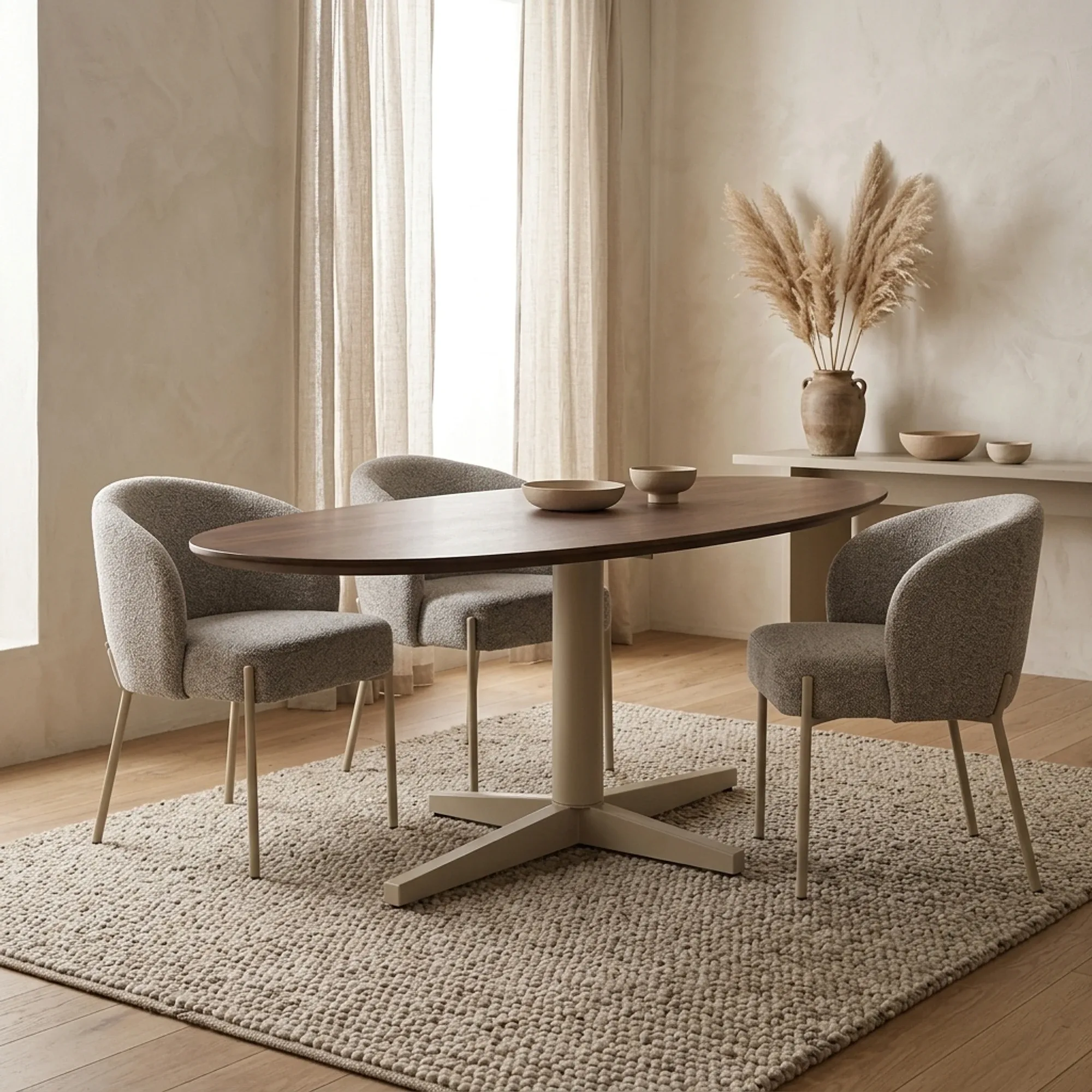 Dining table 240, organic, leg Beige, Mango Brown Walnut - My Sons