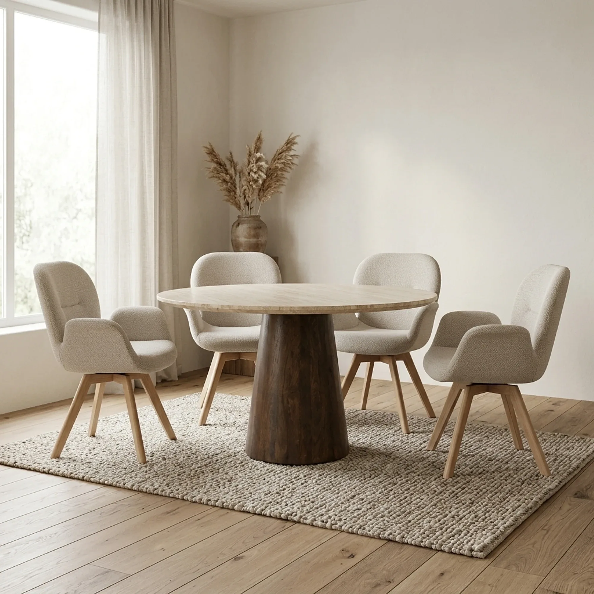Aikin Dining Table 130x77 cm Travertine - Eleonora