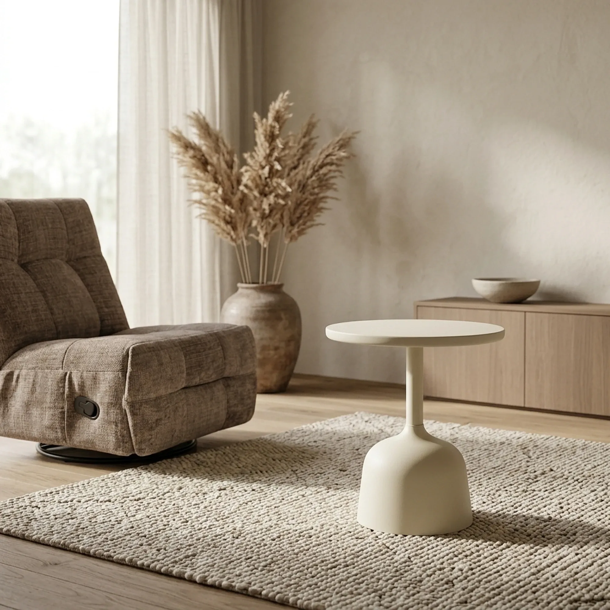 Elba Side Table white round 40 cm - Tower Living