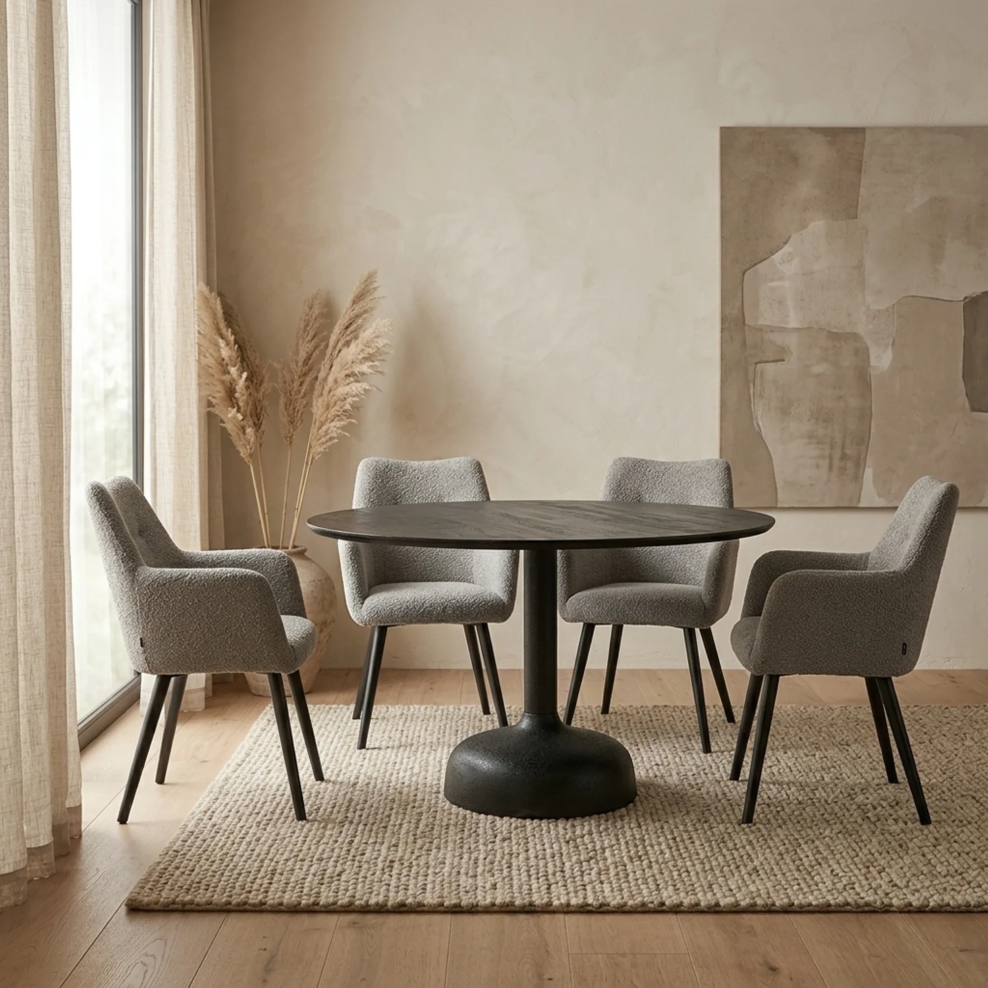 Elba Dining Table black round 120 cm - Tower Living