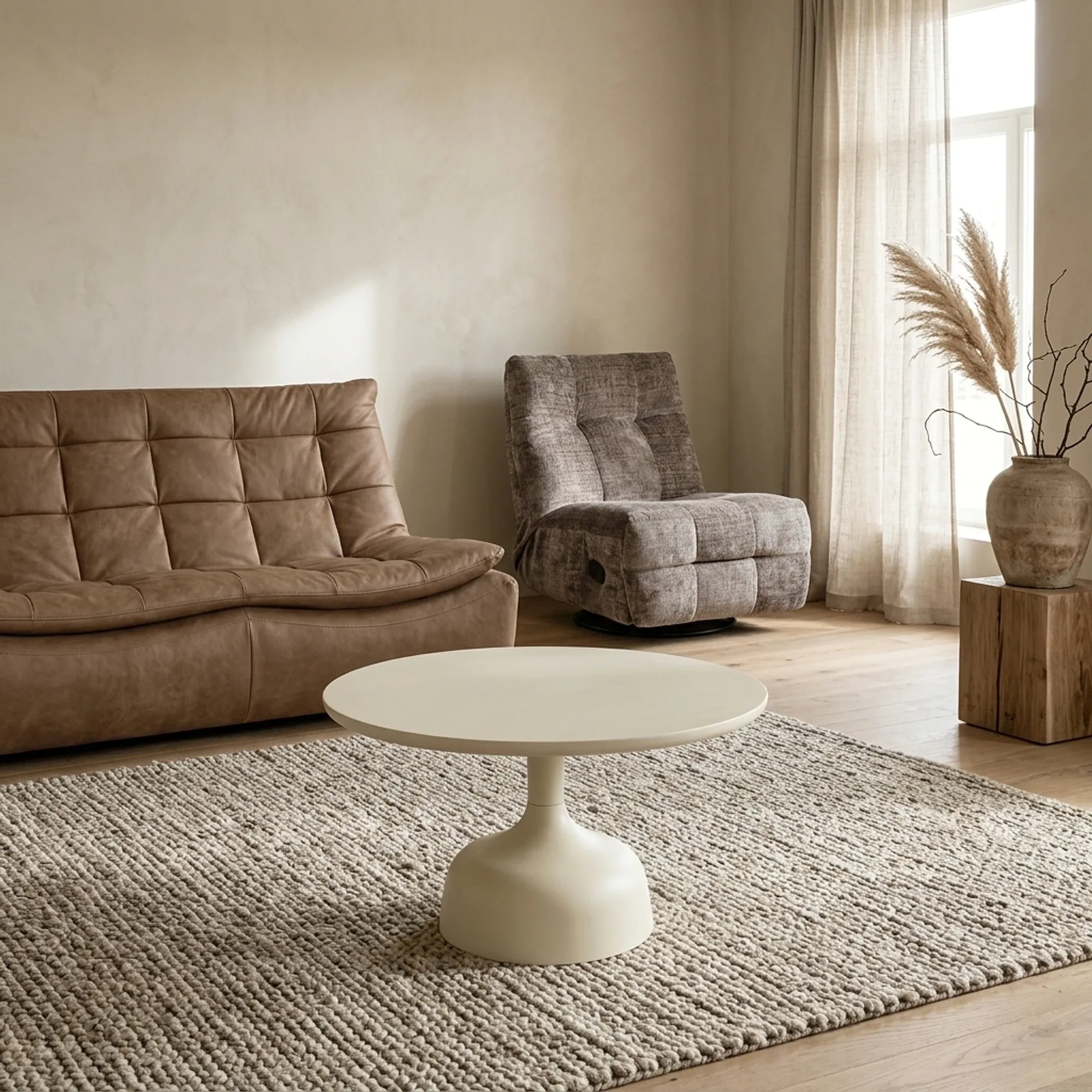 Couchtisch Elba weiss rund 70 cm - Tower Living