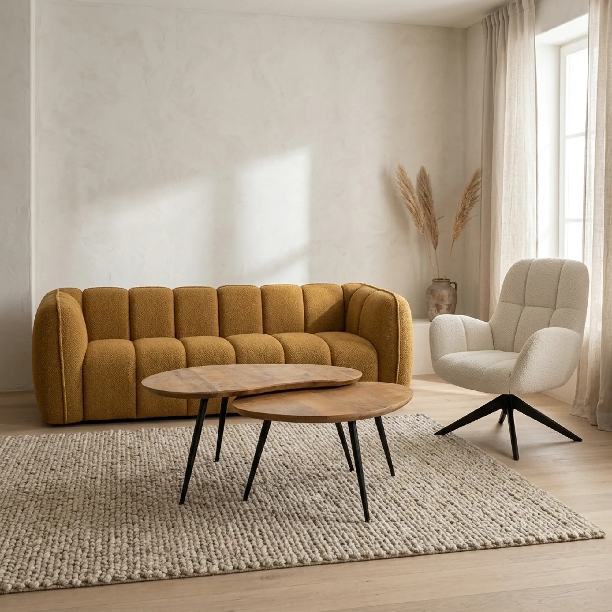 Salontafel Erfurt organisch set van 2 Smooth Natural - My Sons