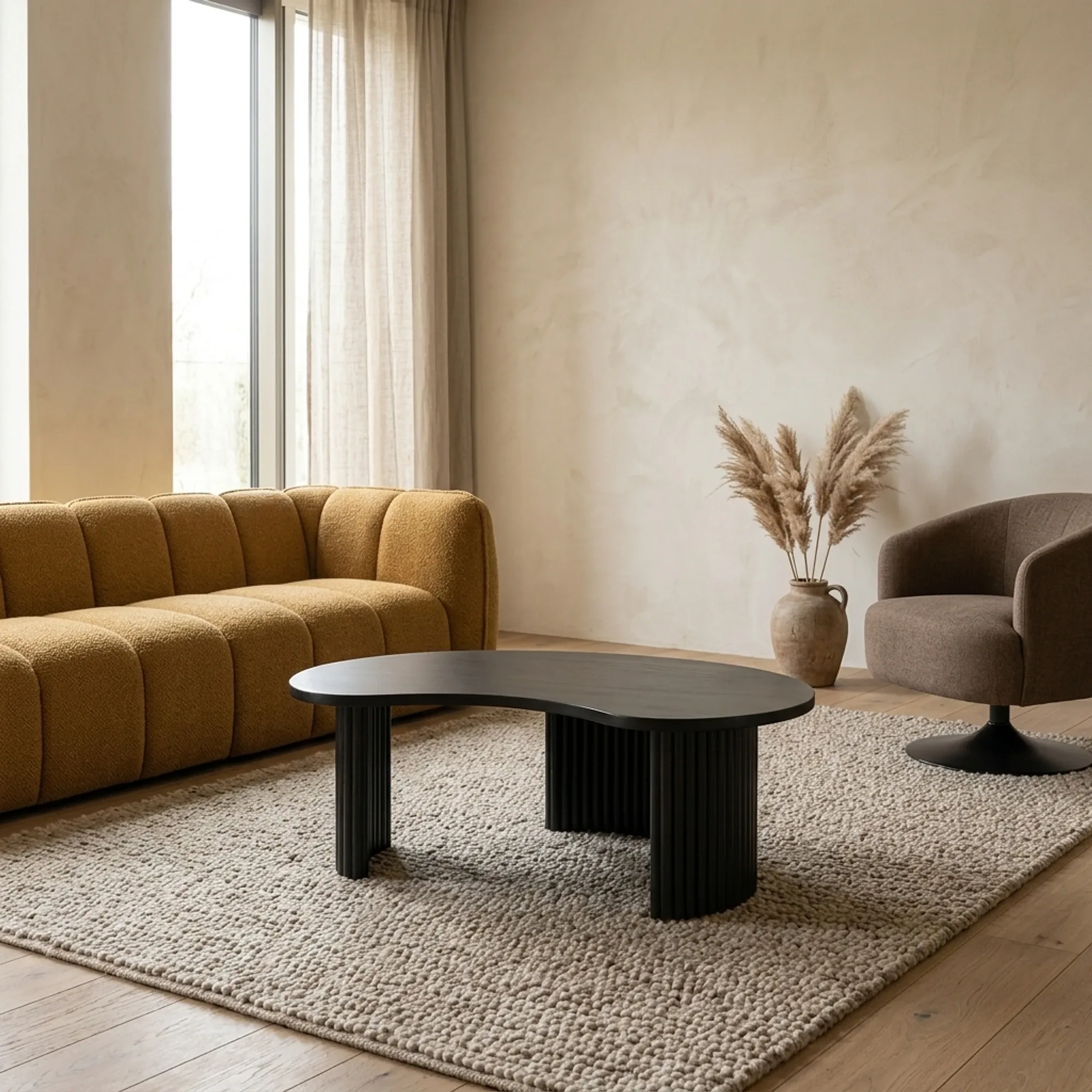 Couchtisch Firenze 125, Bohnenform, Black - My Sons