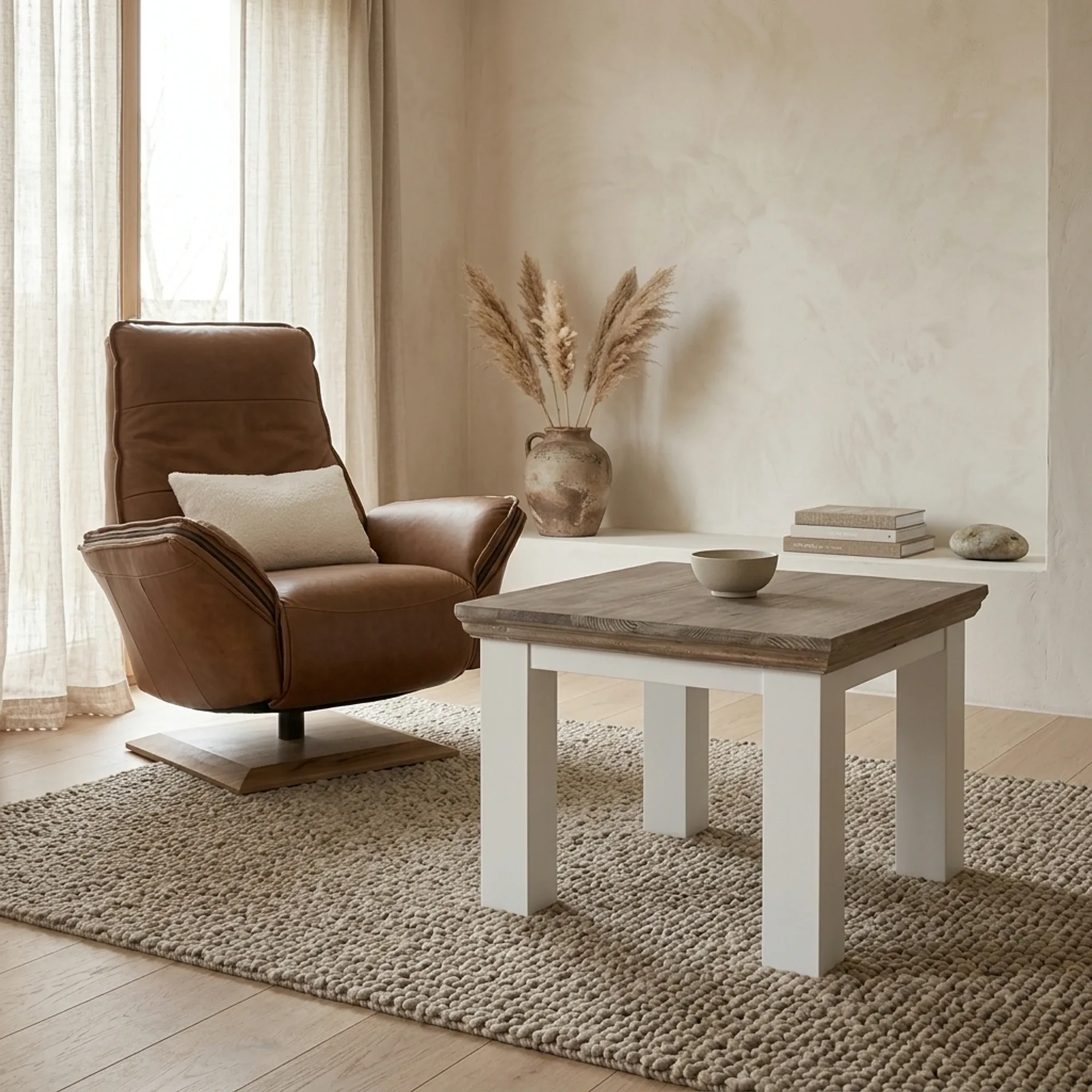 Fleur Side Table white 60 cm - Tower Living