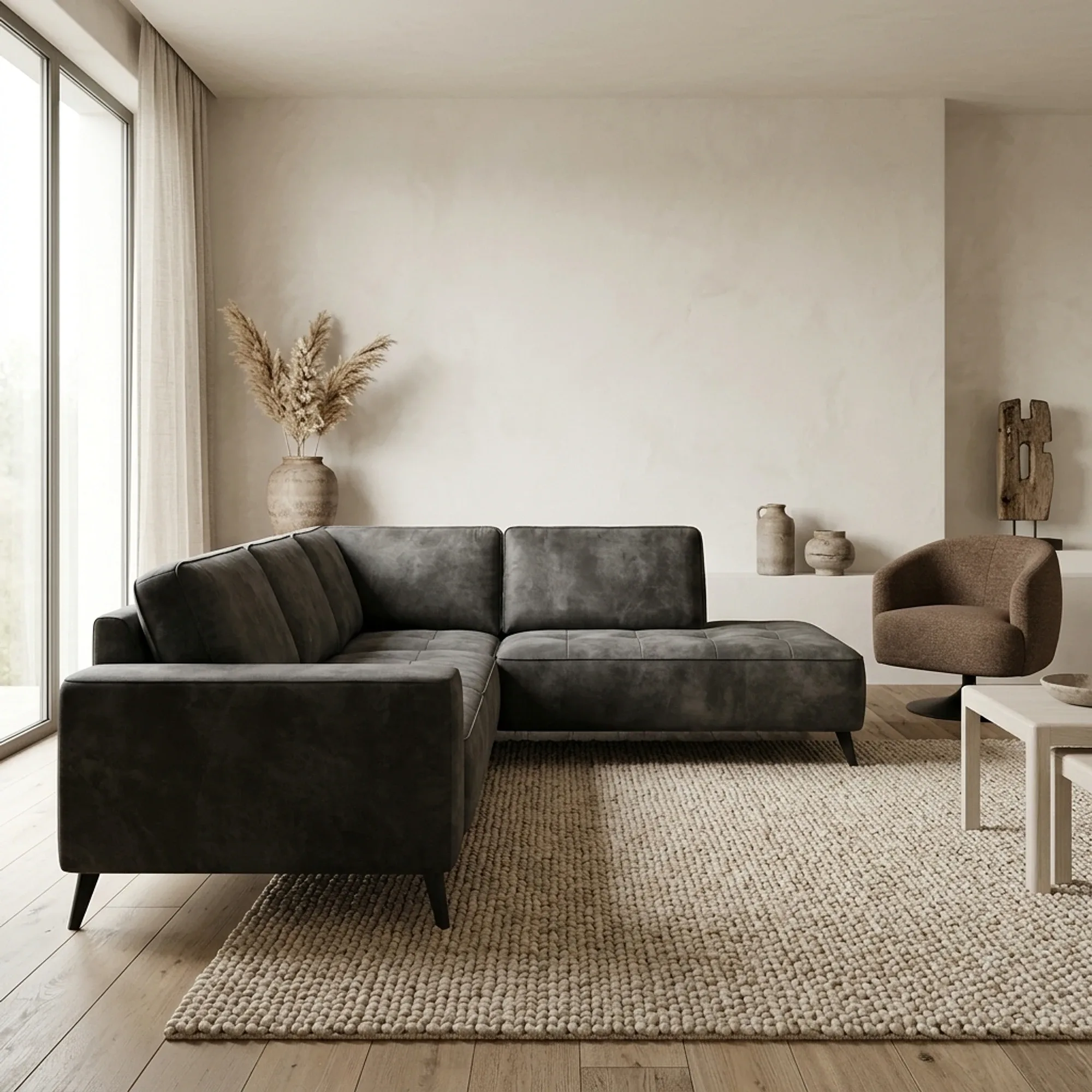 Corner Sofa Locarno Anthracite - Zitform