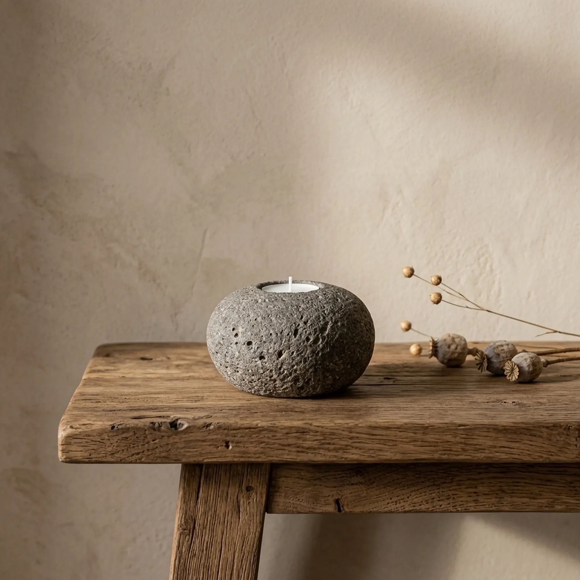 Kerzenhalter Riverstone niedrig - MUST Living