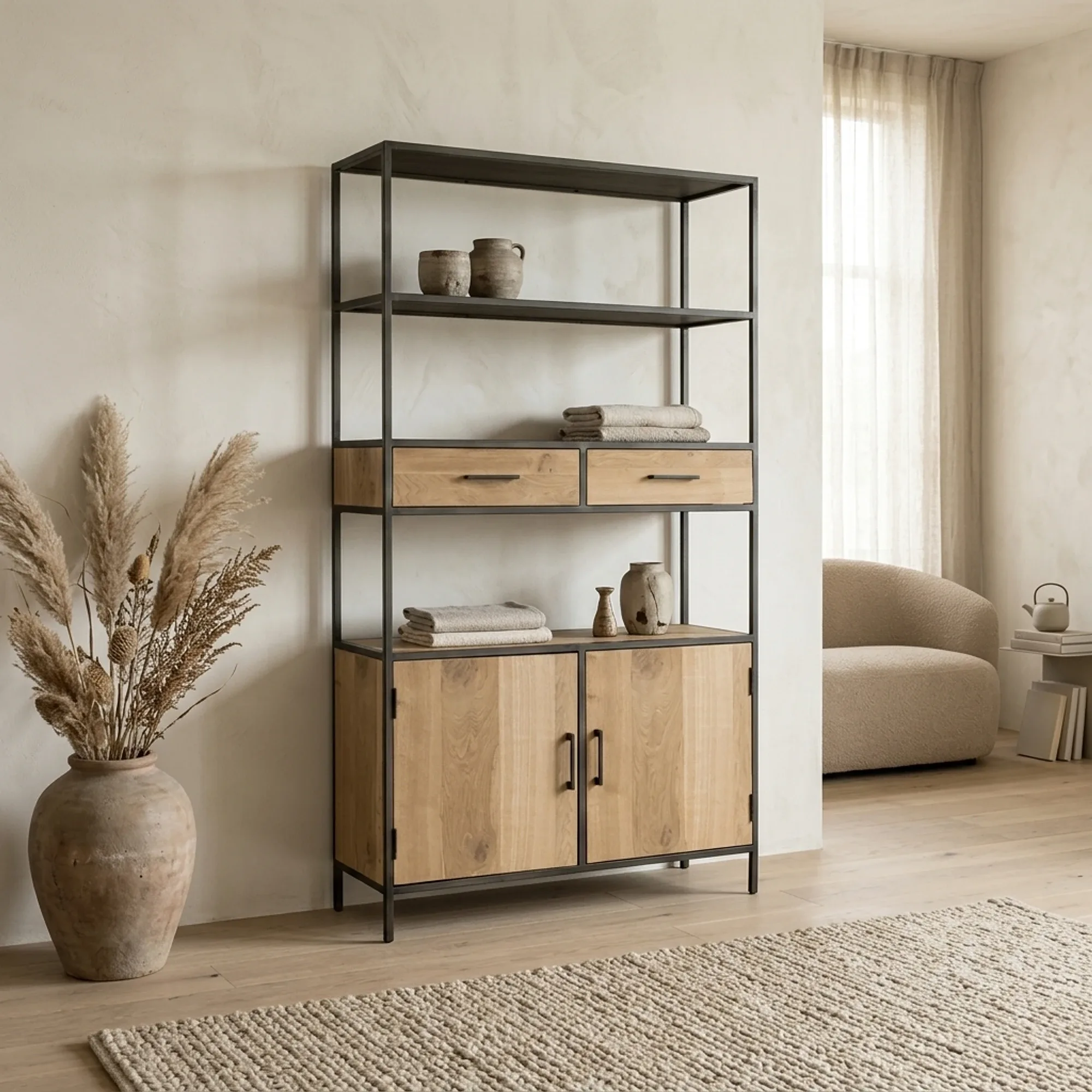 Luna bookcase brown 115 cm - Tower Living