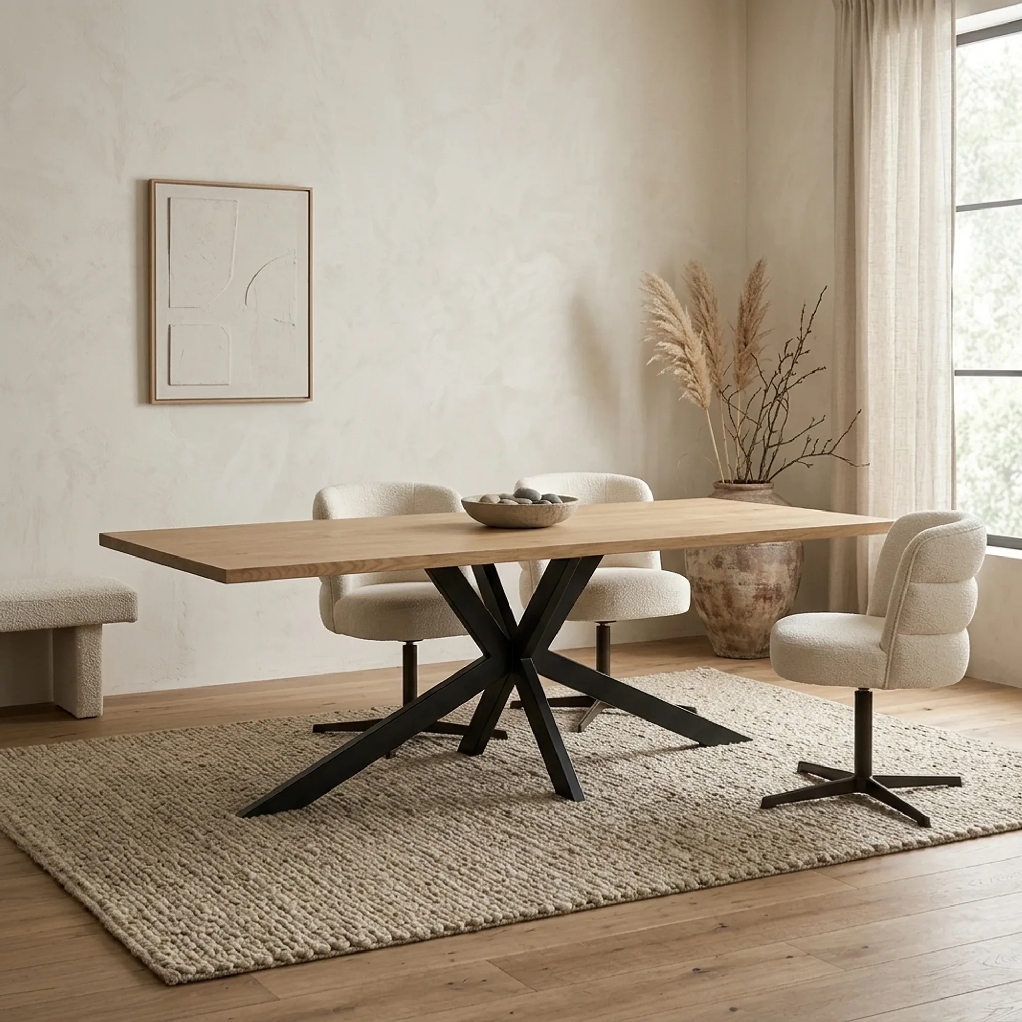 Luna dining table brown rectangular 240 cm - Tower Living