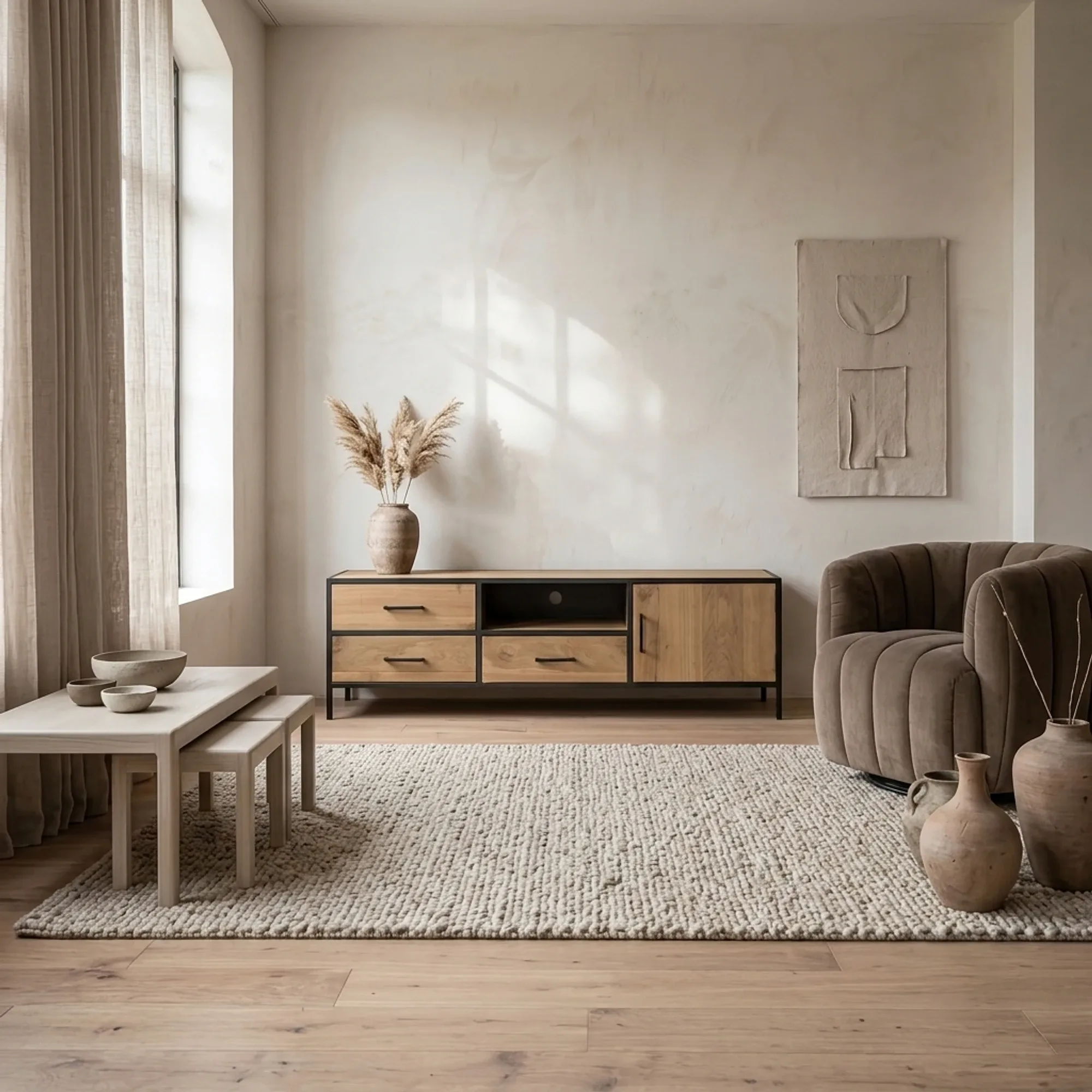 TV-Möbel Luna braun 180 cm (Eikenfineer) - Tower Living